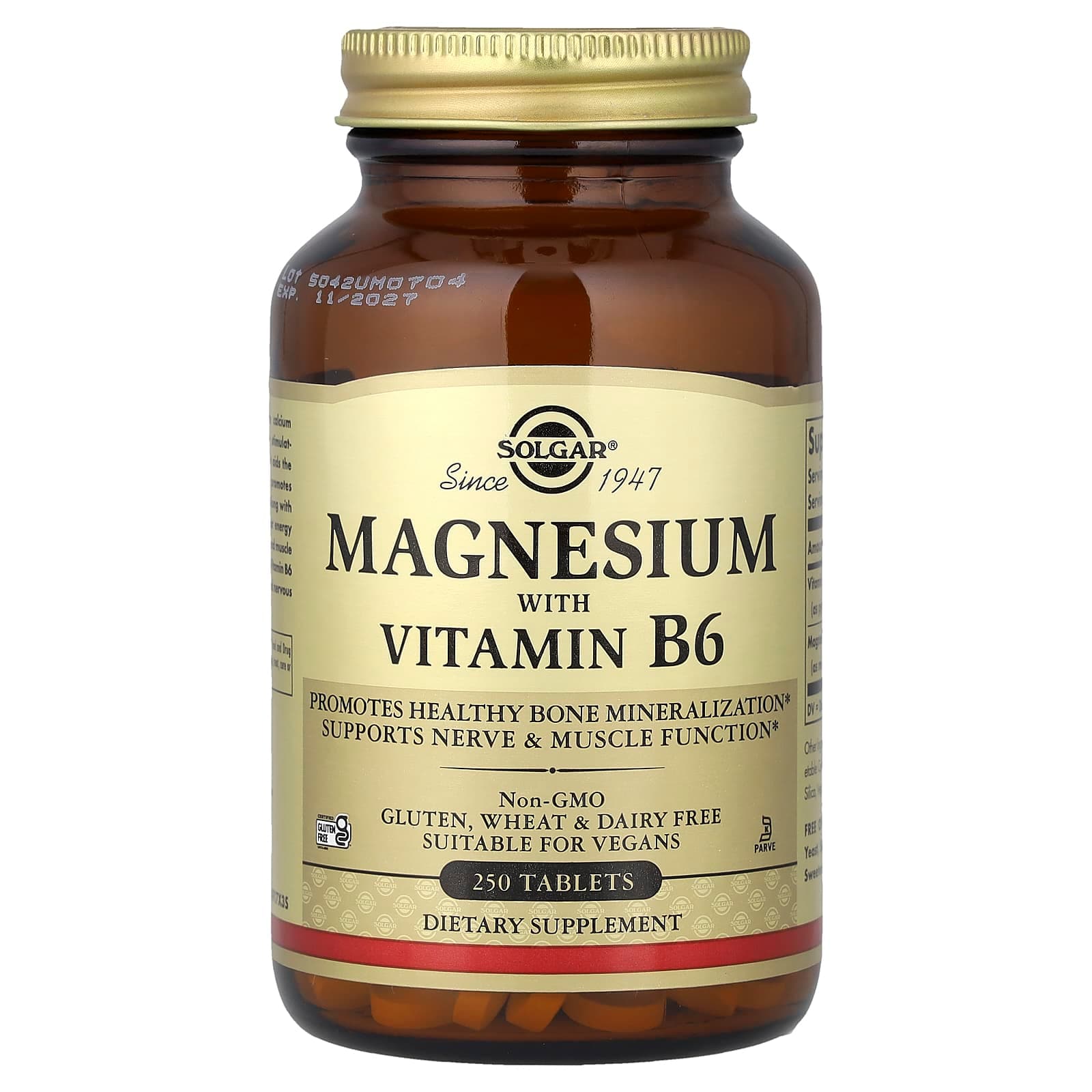 Solgar Magnesium With Vitamin B6 – 250 comprimés de Solgar