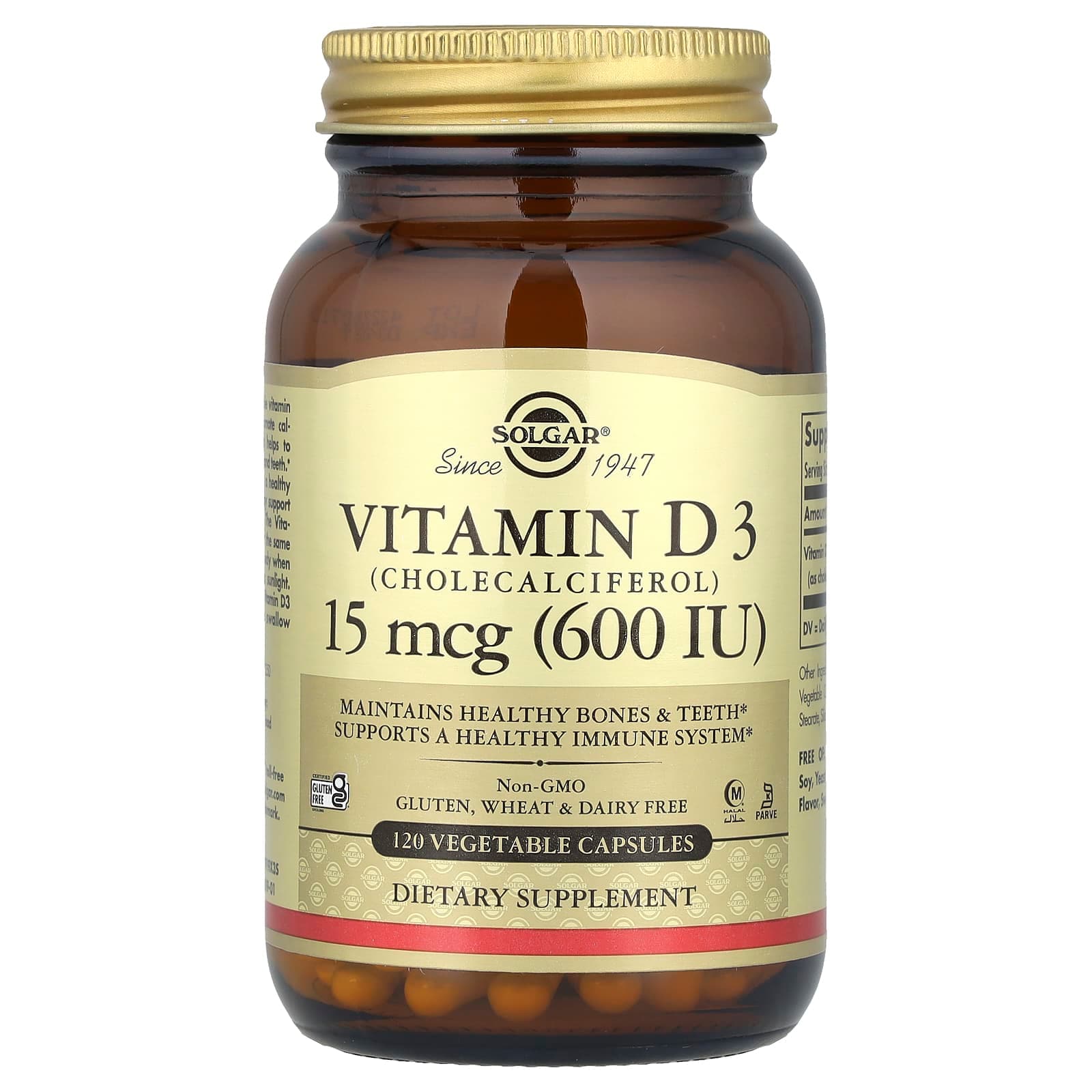 Solgar Vitamin D3 (Cholecalciferol) – 15 µg de Solgar