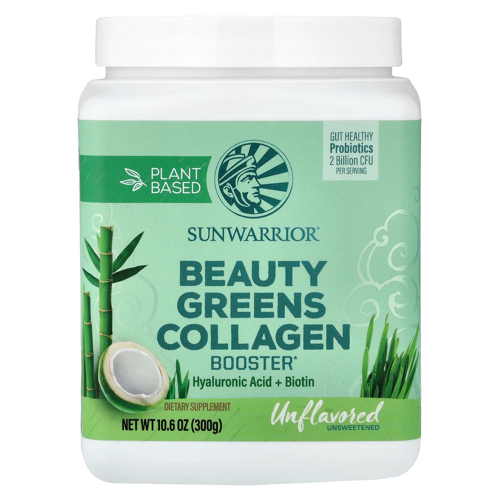 Sunwarrior Plant Based Beauty Greens Collagen Booster – Sans arôme – 300 g de Sunwarrior