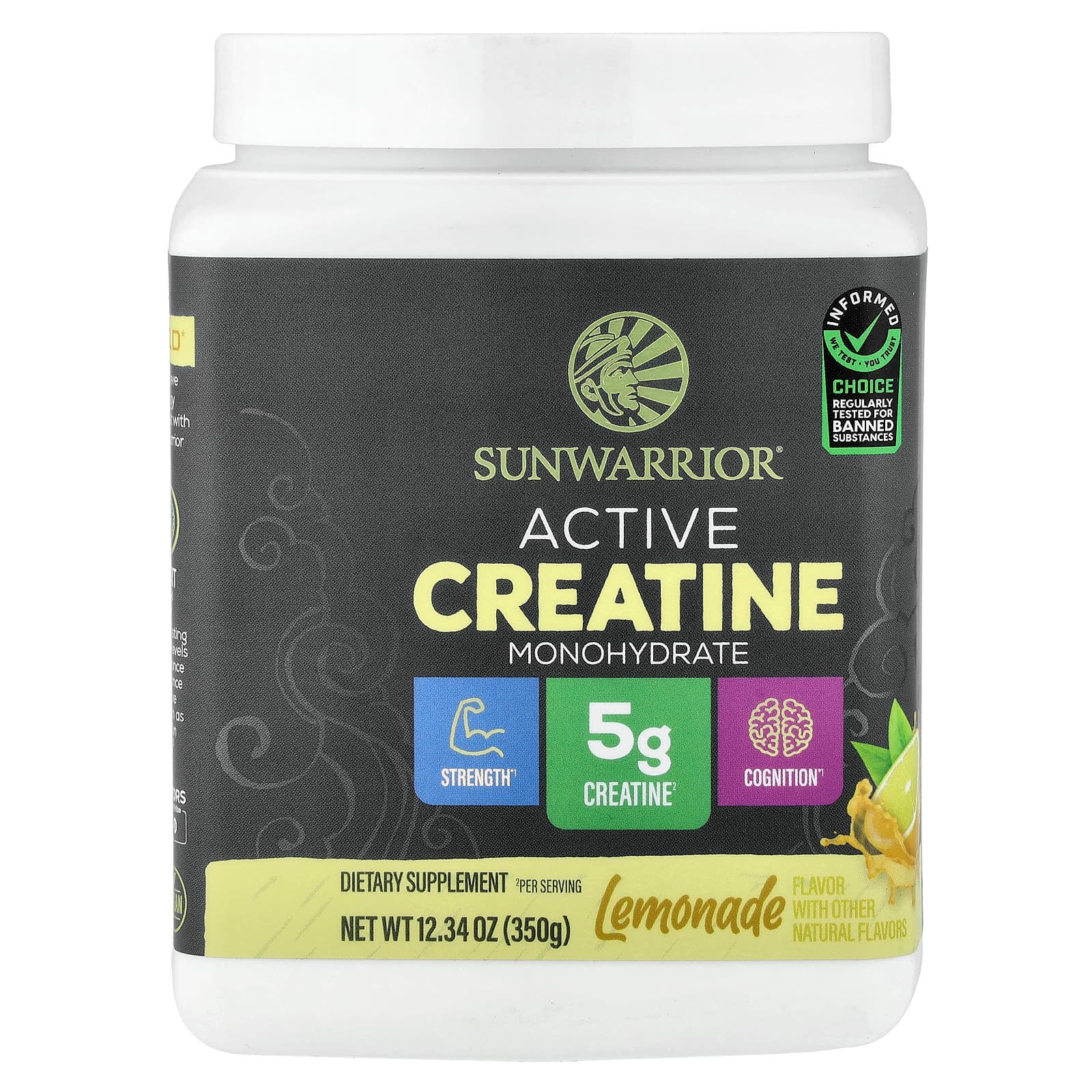 Sunwarrior Active Creatine Monohydrate – Lemonade – 350 g de Sunwarrior