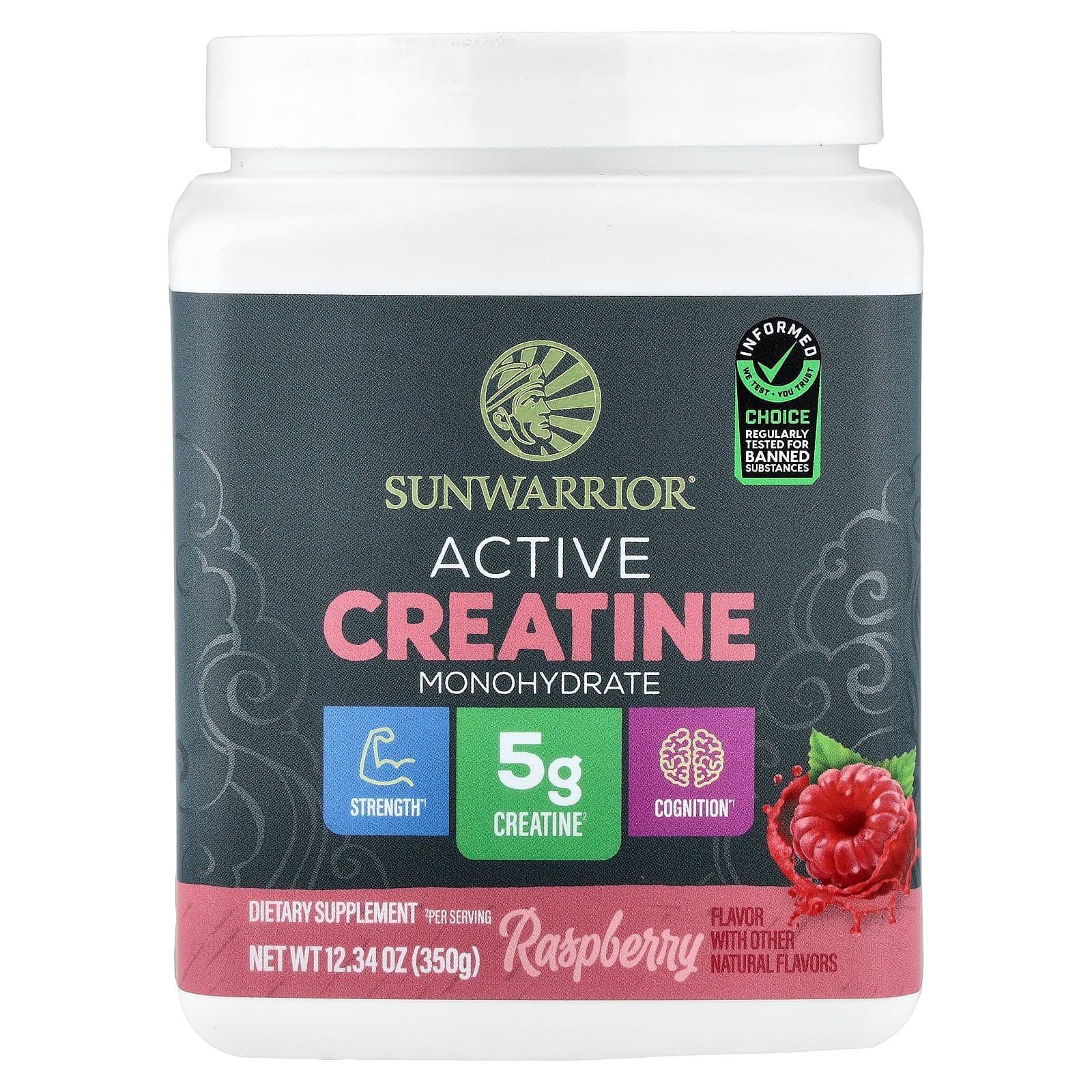 Sunwarrior Active Creatine Monohydrate – Raspberry – 350 g de Sunwarrior