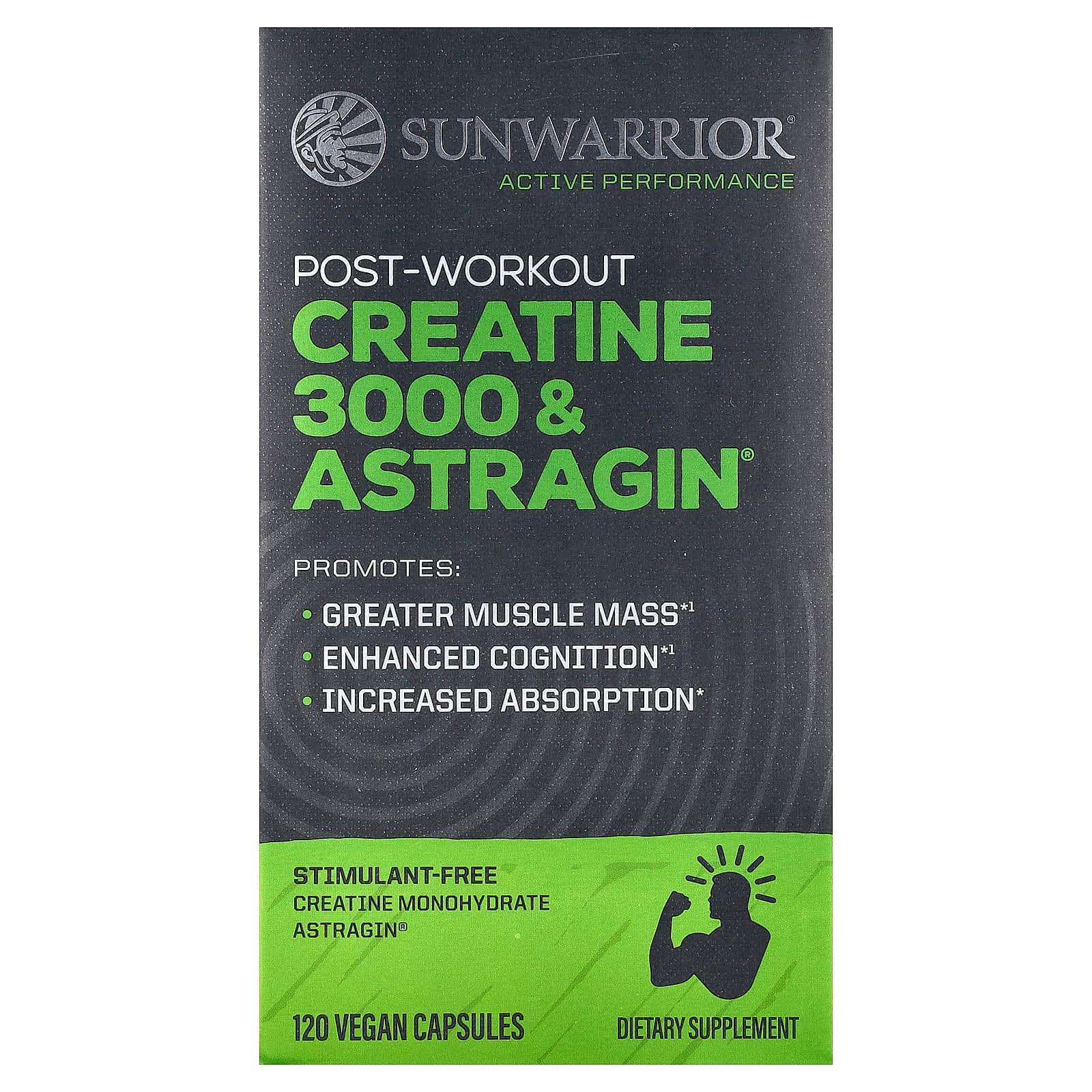 Sunwarrior Post-Workout Creatine 3000 & Astragin – 120 gélules véganes de Sunwarrior