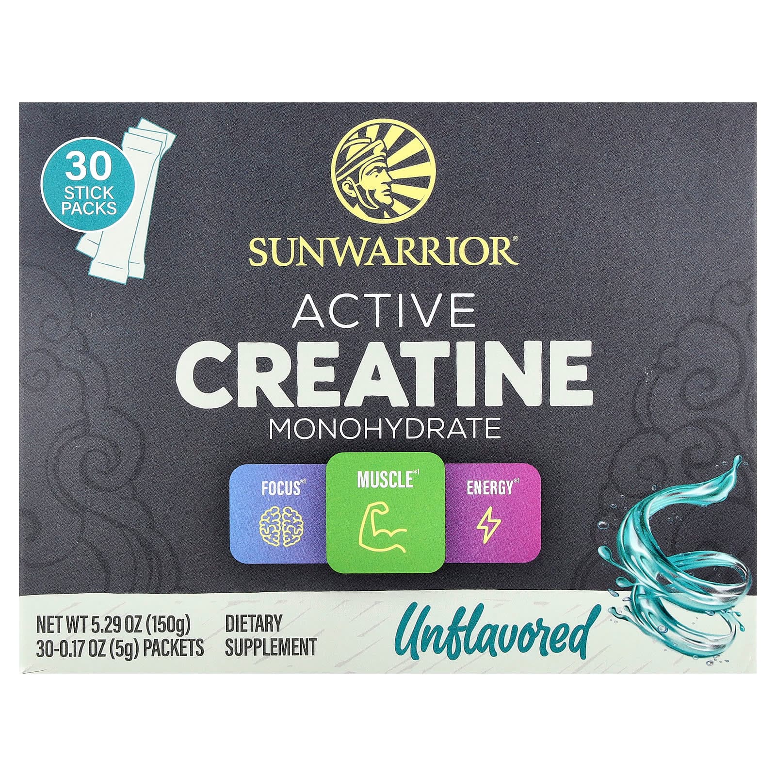 Sunwarrior Active Creatine Monohydrate – Sans arôme – 5 g de Sunwarrior