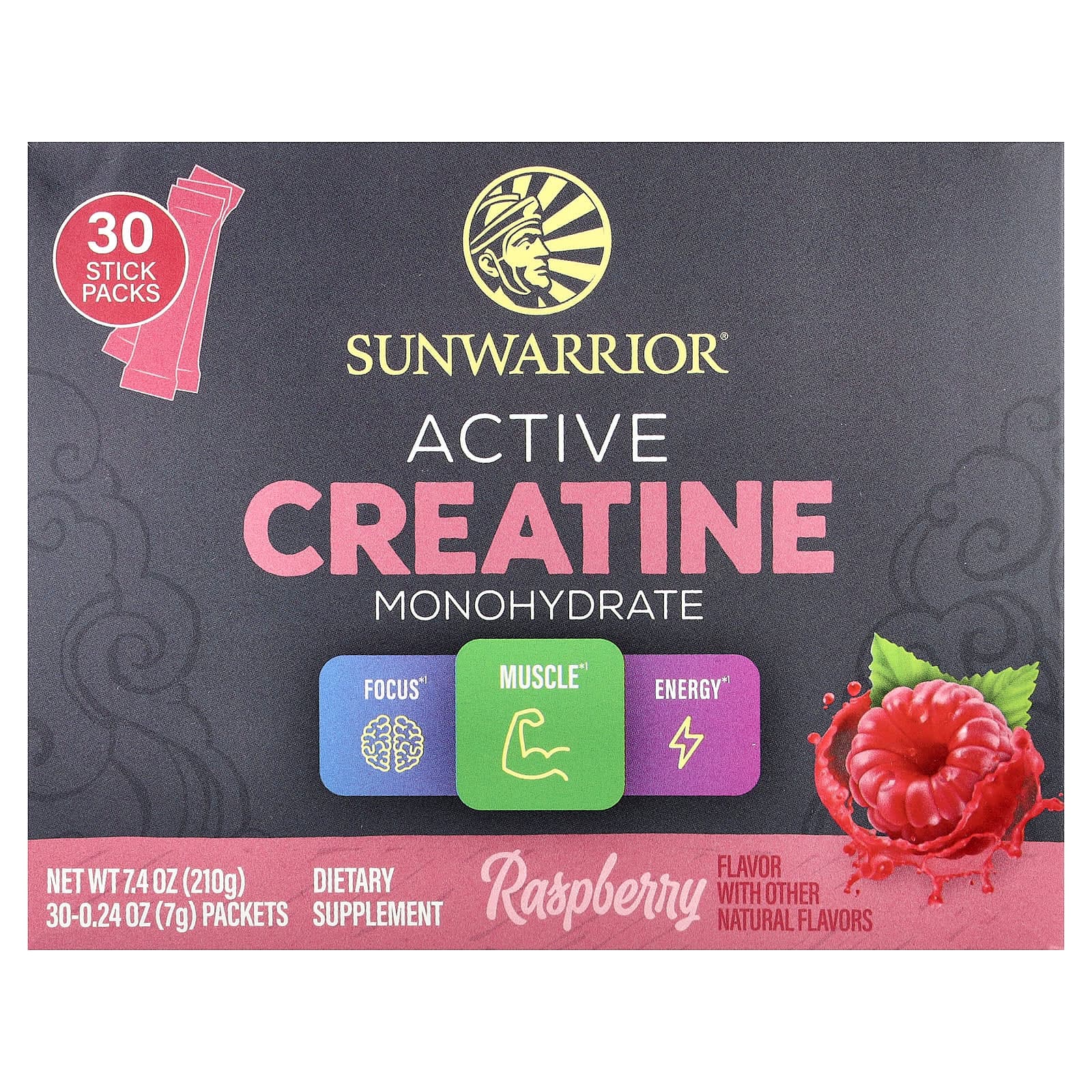 Sunwarrior Active Creatine Monohydrate – Raspberry – 7 g de Sunwarrior