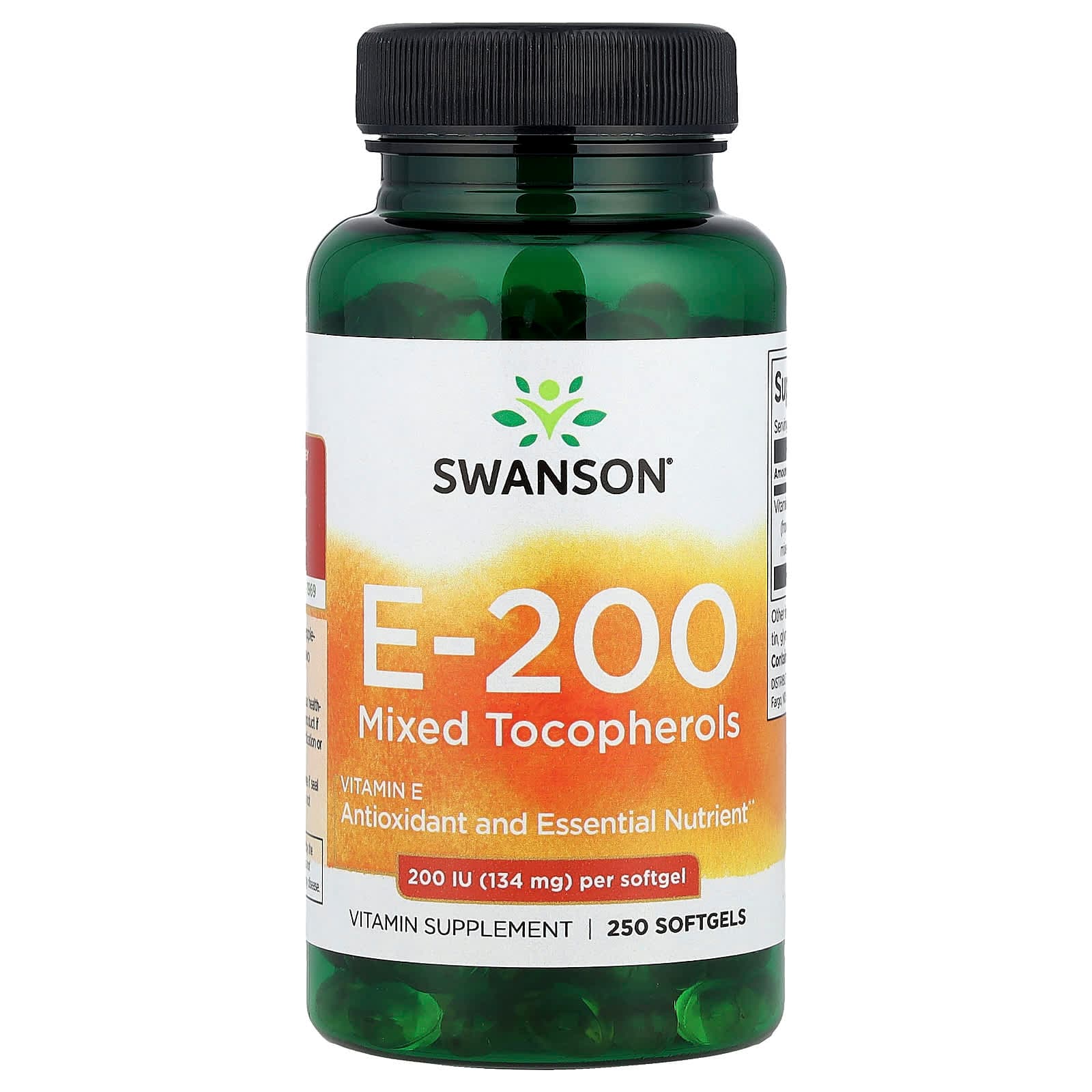 Swanson Vitamins E-200 Mixed Tocopherols – 250 capsules molles de Swanson Vitamins