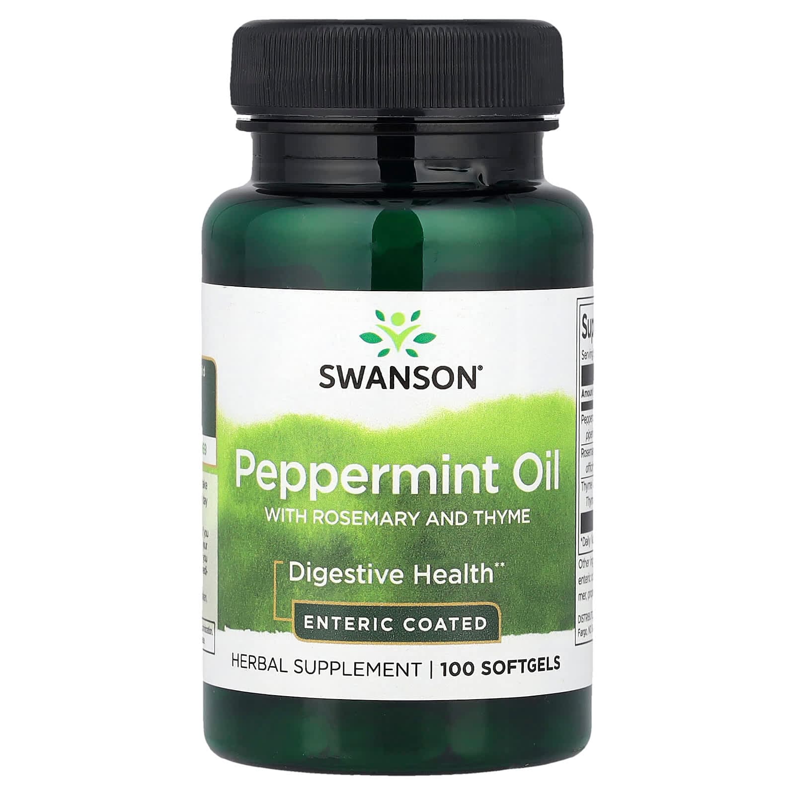 Swanson Vitamins Peppermint Oil with Rosemary and Thyme – Peppermint Oil with Rosemary and Thyme – 100 capsules molles de Swanson Vitamins
