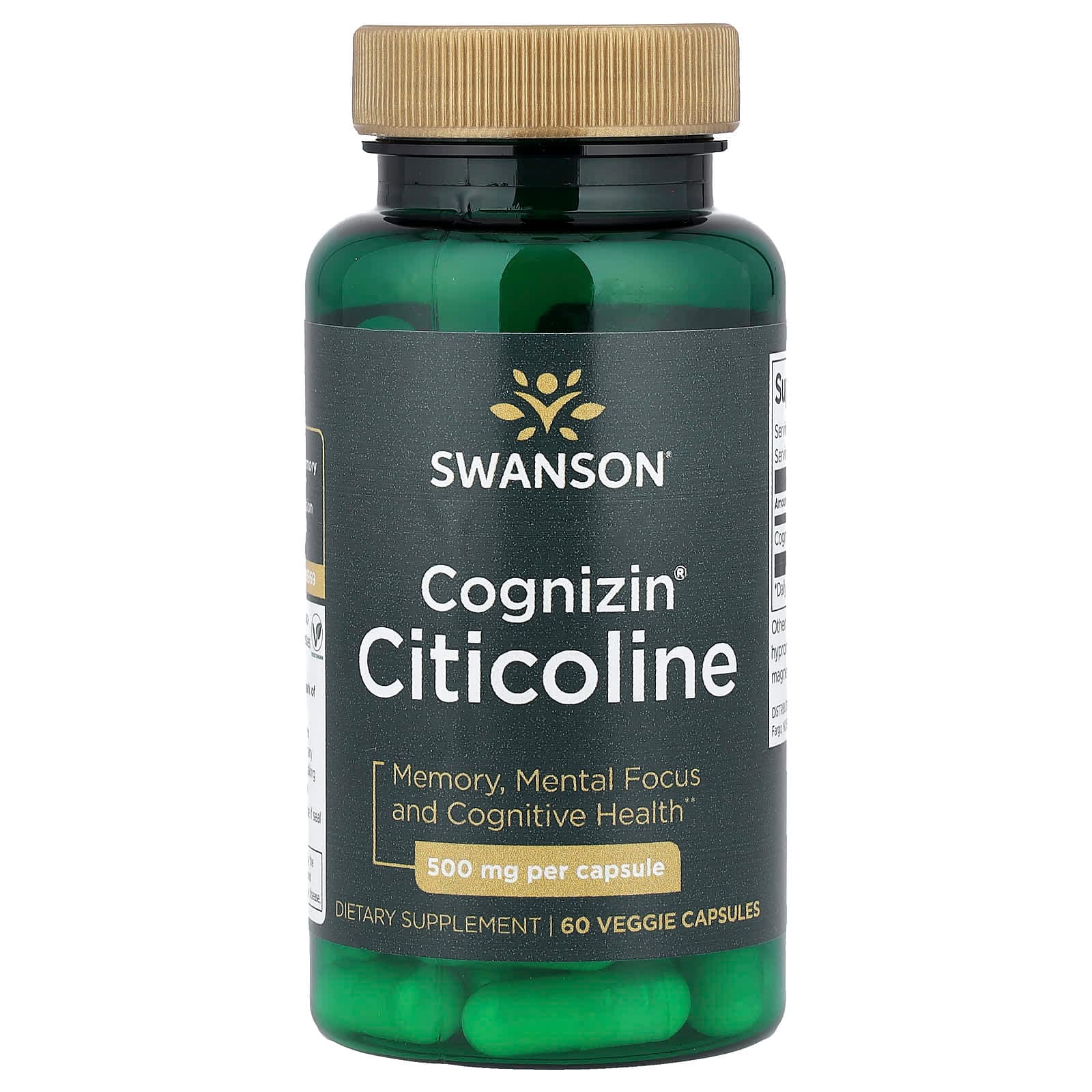 Swanson Vitamins Cognizin Citicoline – 60 gélules végétales de Swanson Vitamins
