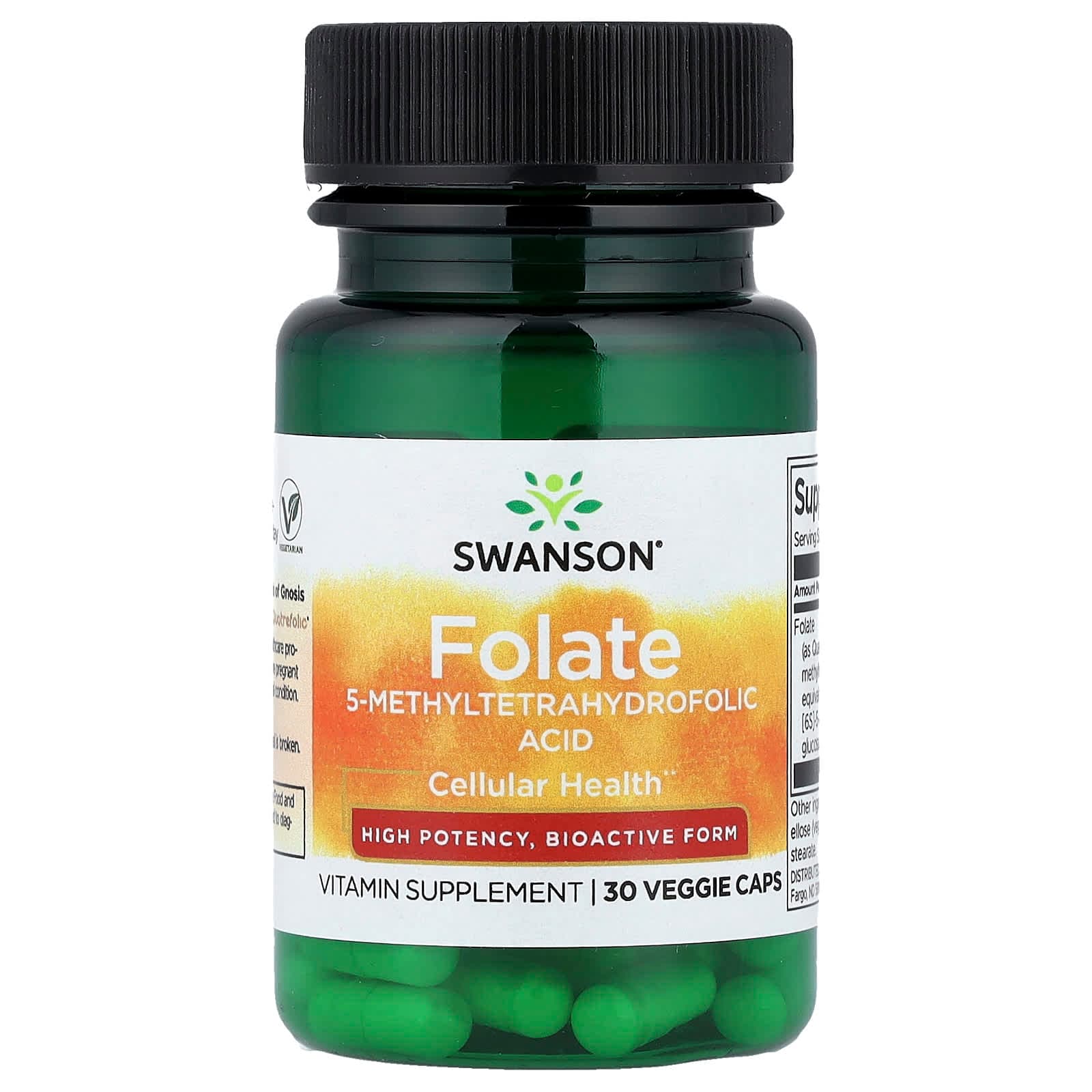 Swanson Vitamins Folate, High Potency – 30 gélules végétales de Swanson Vitamins