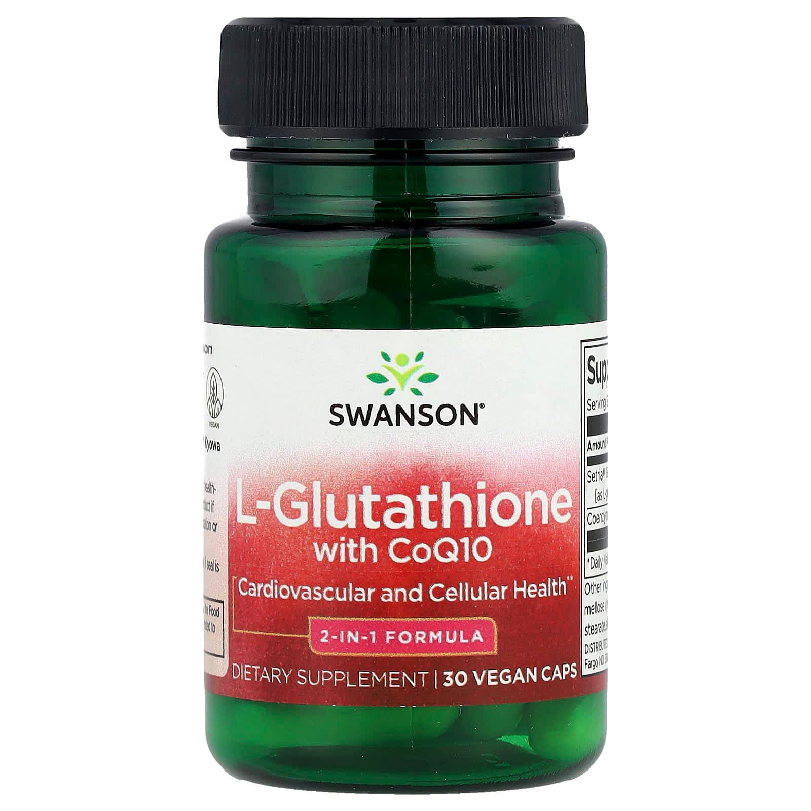 Swanson Vitamins L-Glutathione with CoQ10 – 30 gélules véganes de Swanson Vitamins