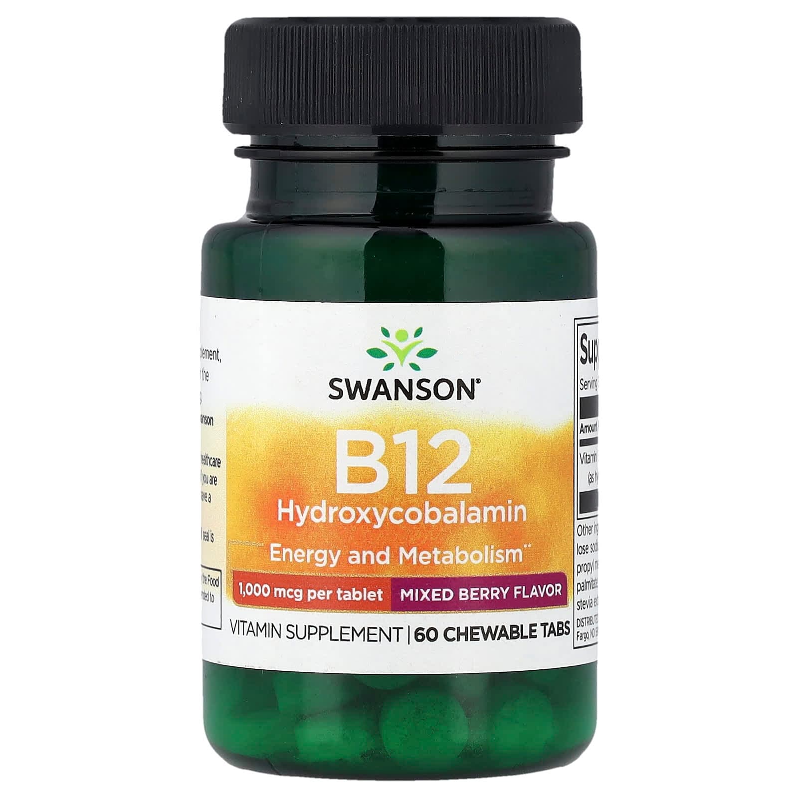 Swanson Vitamins B12 Hydroxycobalamin – Mixed Berry – 1000 µg de Swanson Vitamins