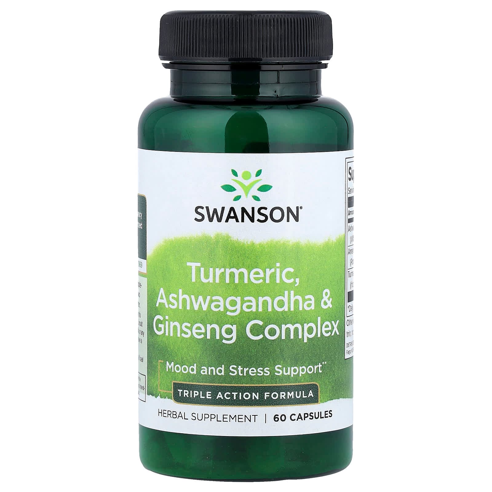 Swanson Vitamins Turmeric, Ashwagandha & Ginseng Complex – 60 gélules de Swanson Vitamins