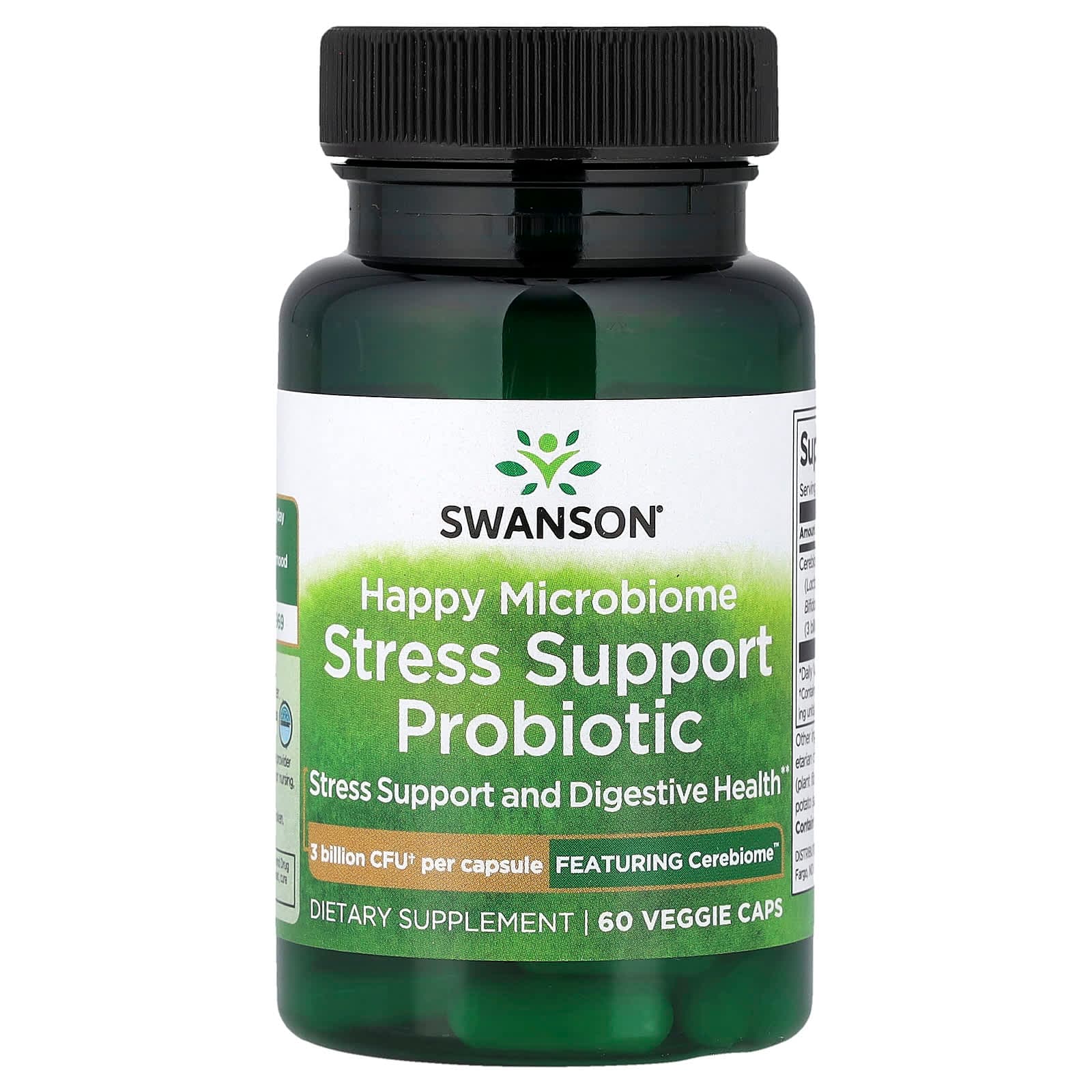 Swanson Vitamins Happy Microbiome Stress Support Probiotic – 60 gélules végétales de Swanson Vitamins