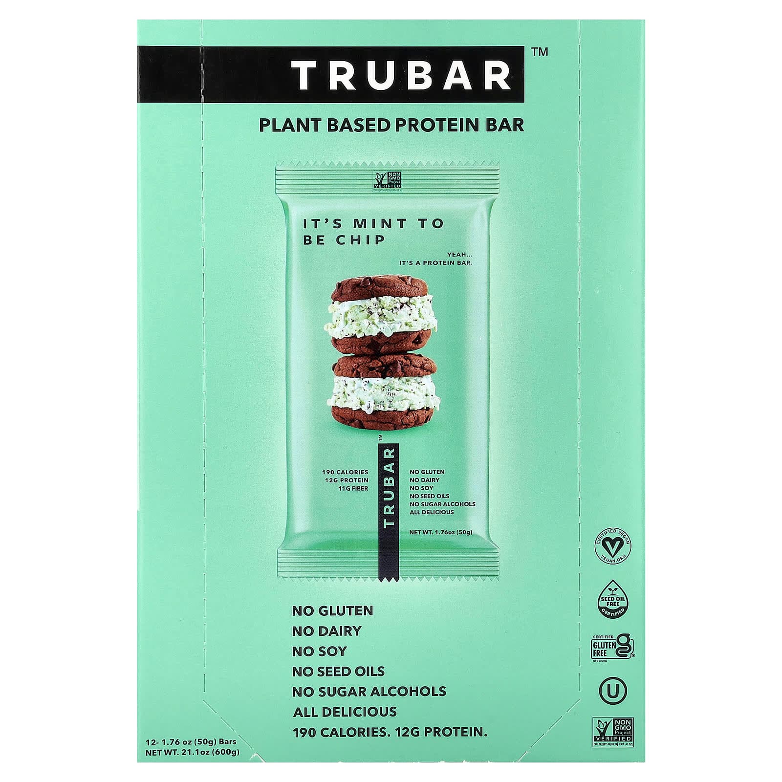 Trubar Plant Based Protein Bar – It's Mint To Be Chip – 50 g de Trubar