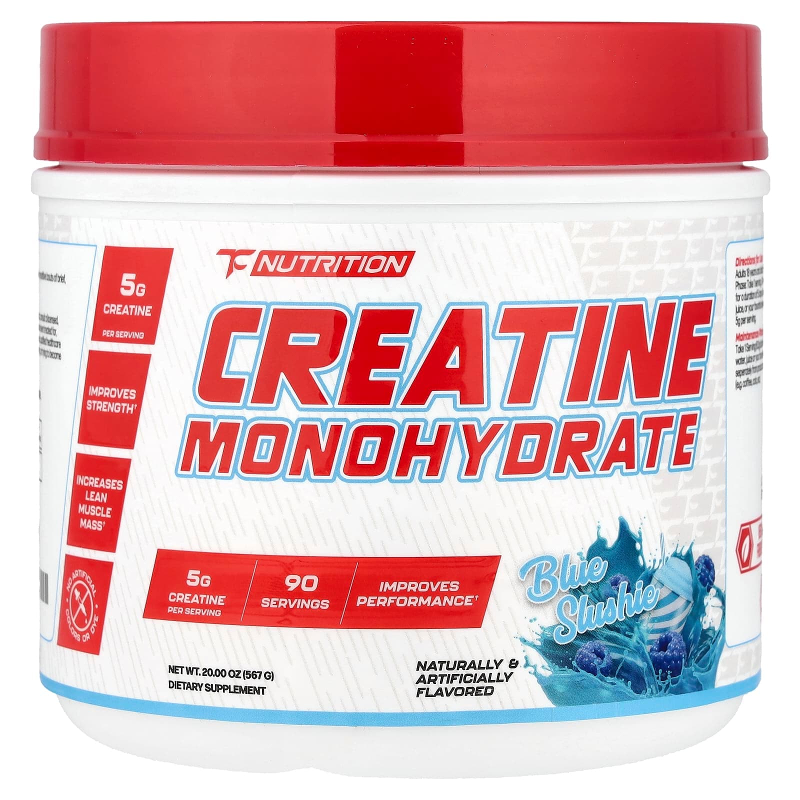 TC Nutrition Creatine Monohydrate, Blue Slushie – 567 g de TC Nutrition
