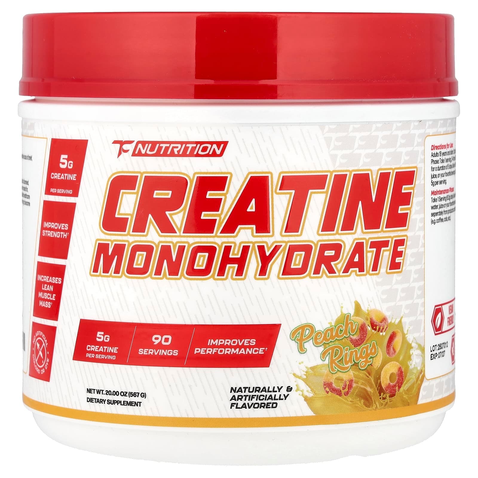 TC Nutrition Creatine Monohydrate – Peach Rings – 567 g de TC Nutrition