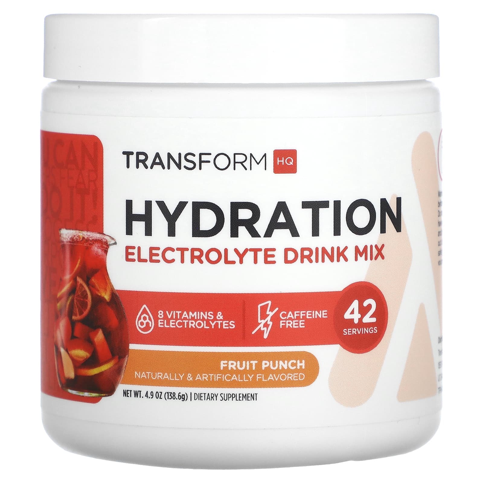 TransformHQ Hydration, Electrolyte Drink Mix – Fruit Punch – 138,6 g de TransformHQ