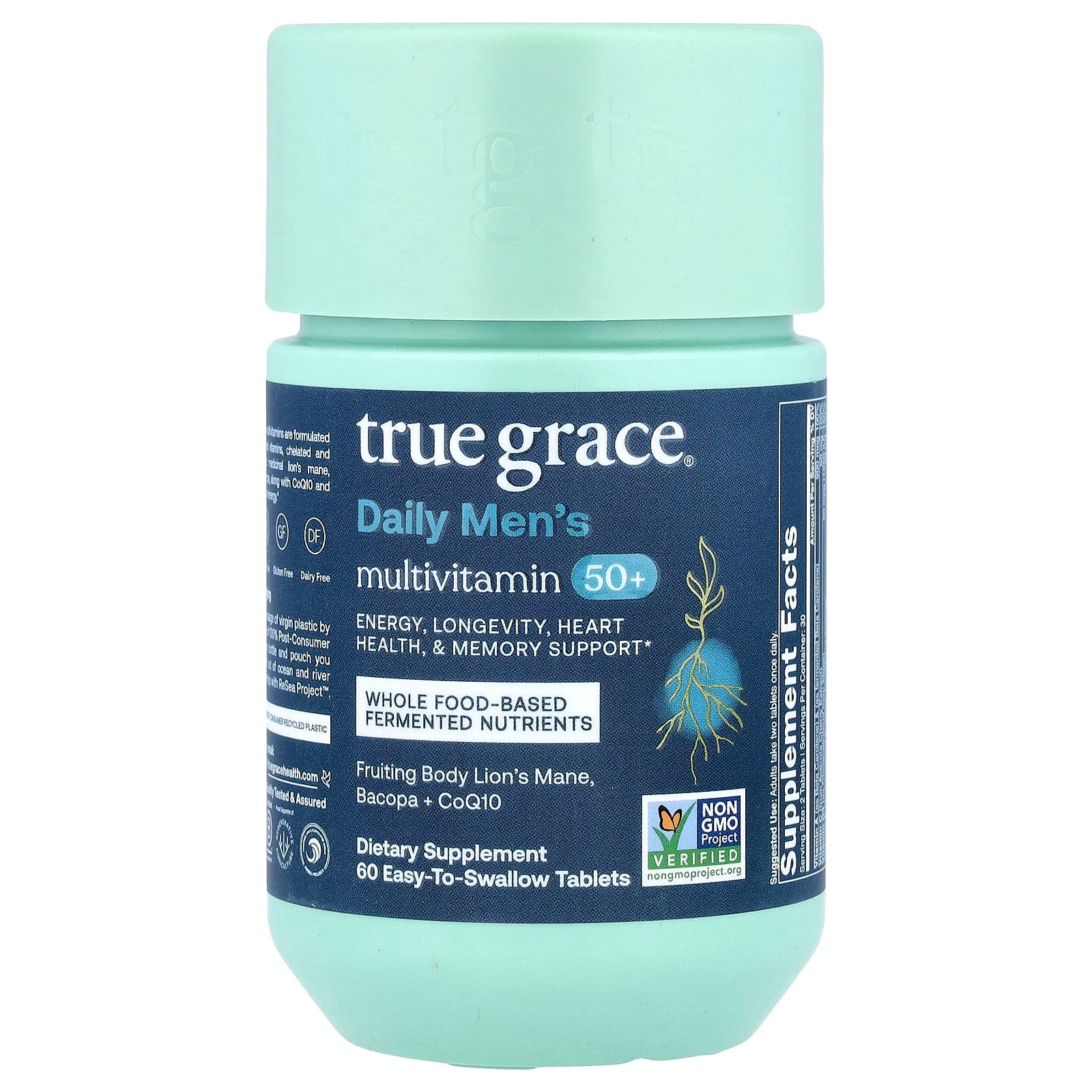 True Grace Daily Men's Multivitamin 50+, 60 Easy-To-Swallow Tablets de True Grace