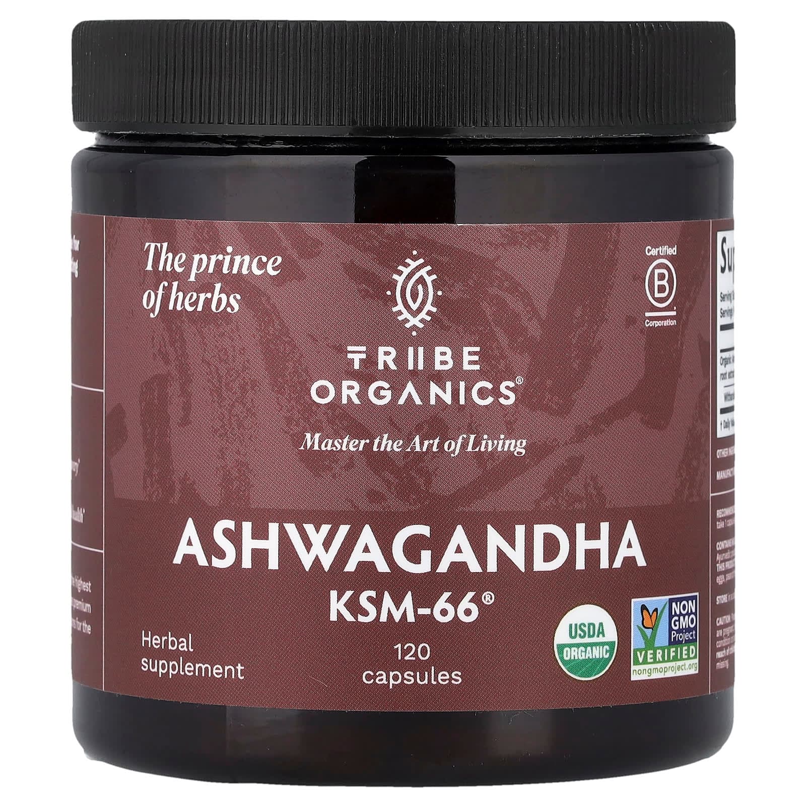 Tribe Organics Ashwagandha KSM-66 – 120 gélules de Tribe Organics