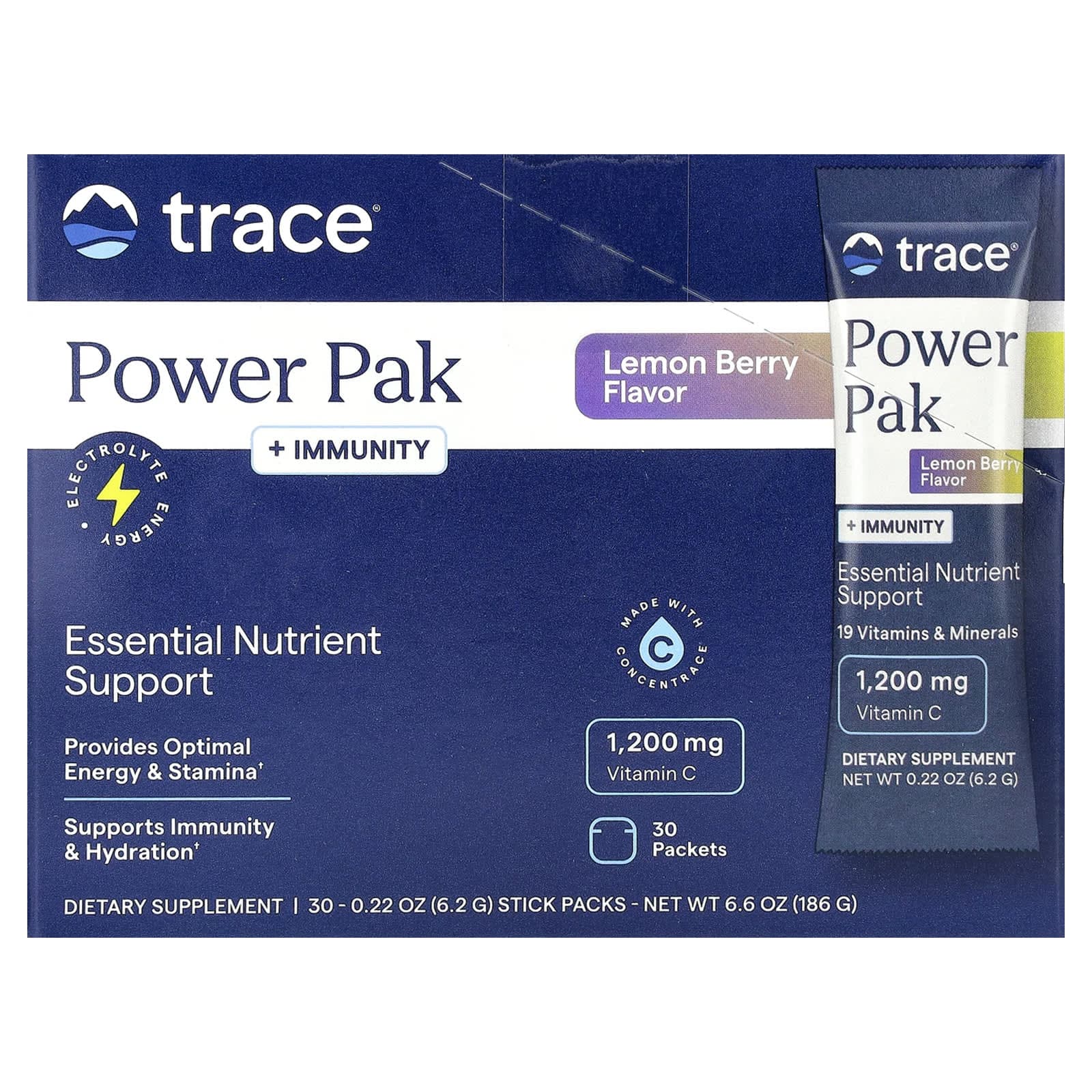 Trace Power Pak + Immunity – Lemon Berry – 6,2 g de Trace
