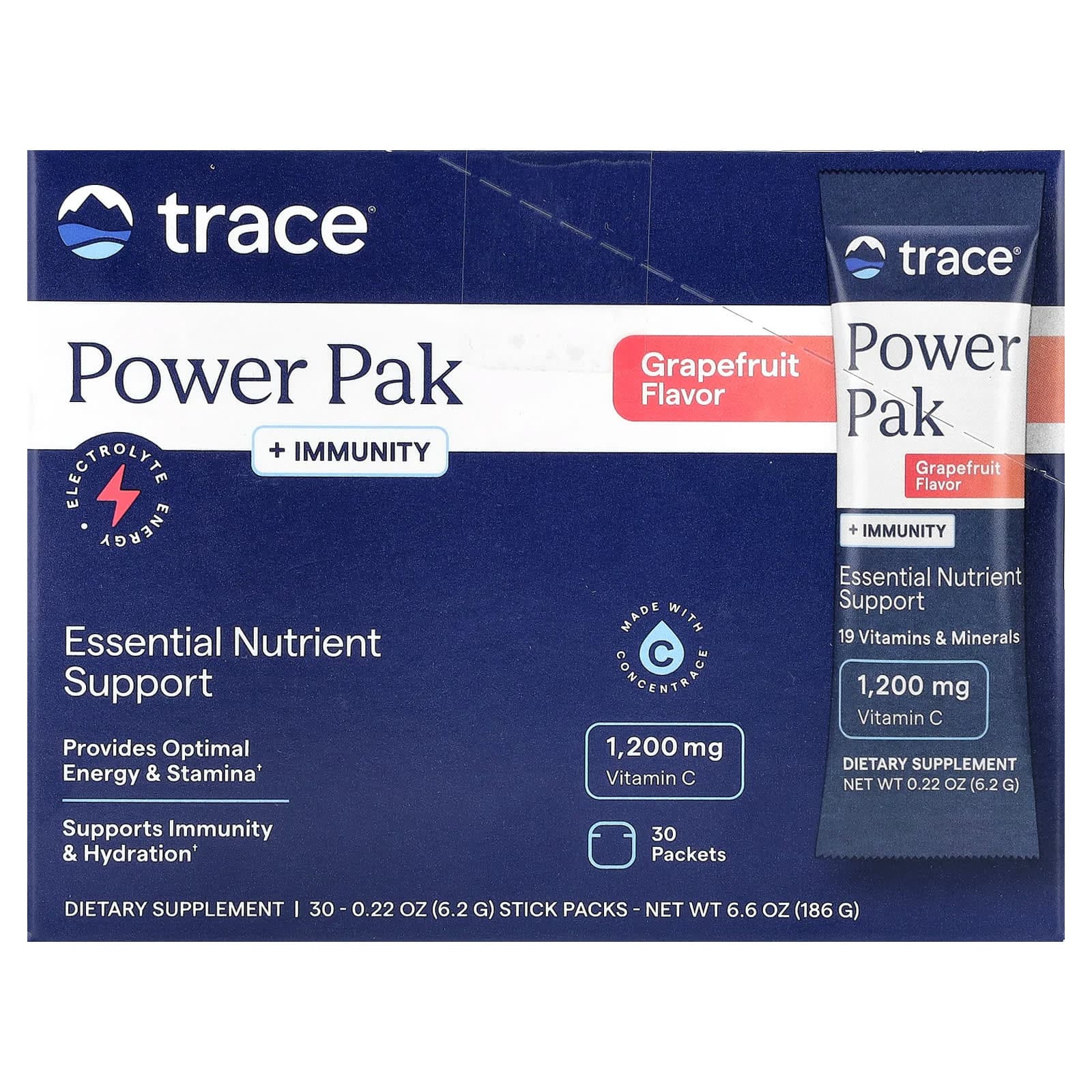 Trace PowerPak + Immunity – Grapefruit – 6,2 g de Trace