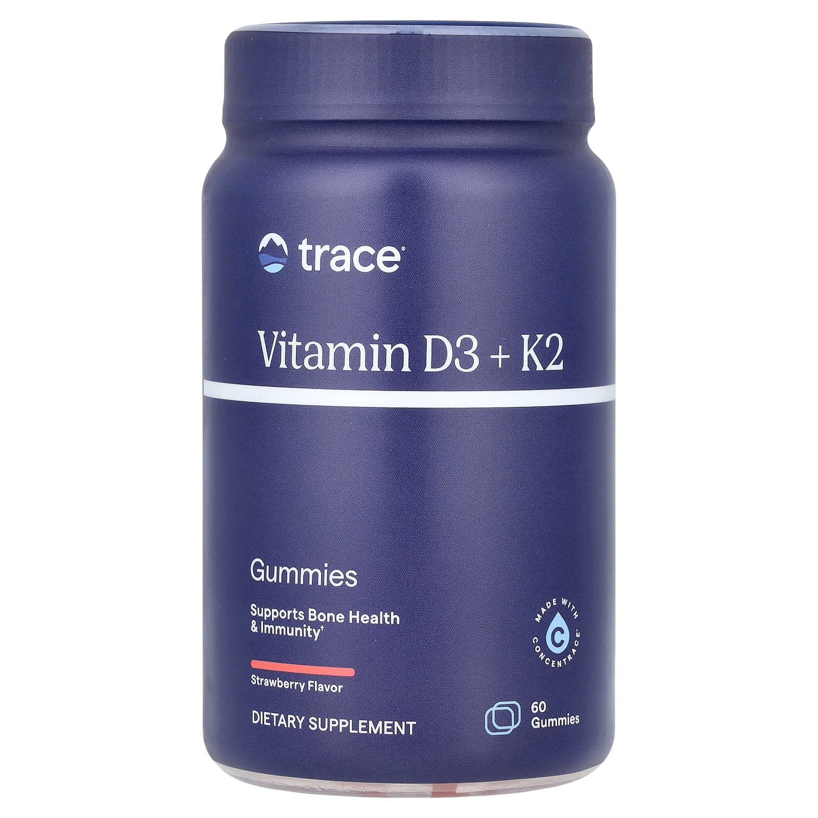 Trace Vitamin D3 + K2 Gummies – Strawberry – 2 gommes de Trace