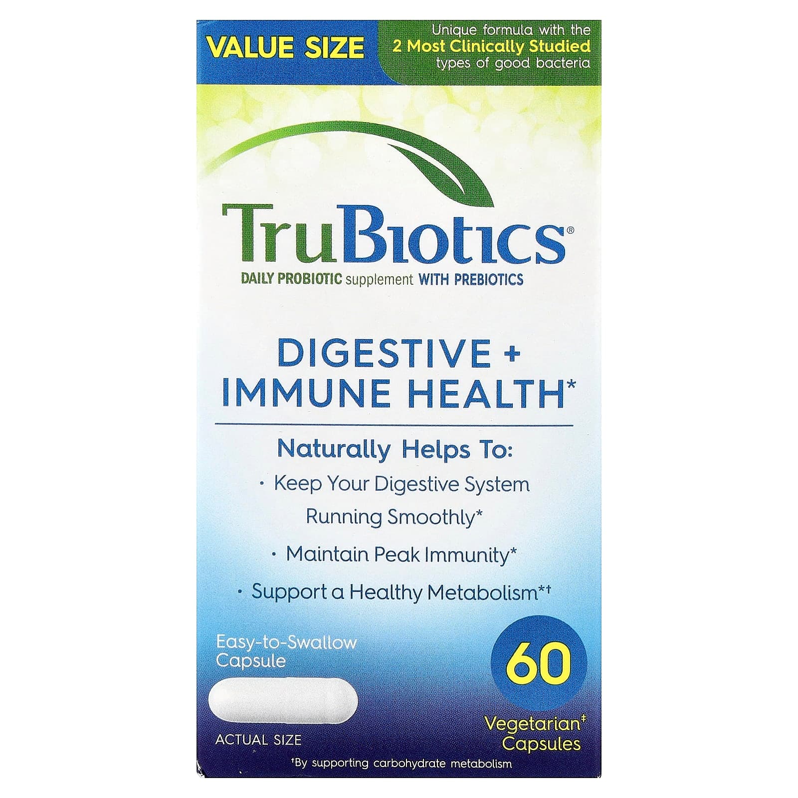 TruBiotics Digestive + Immune Health – 60 gélules végétales de TruBiotics