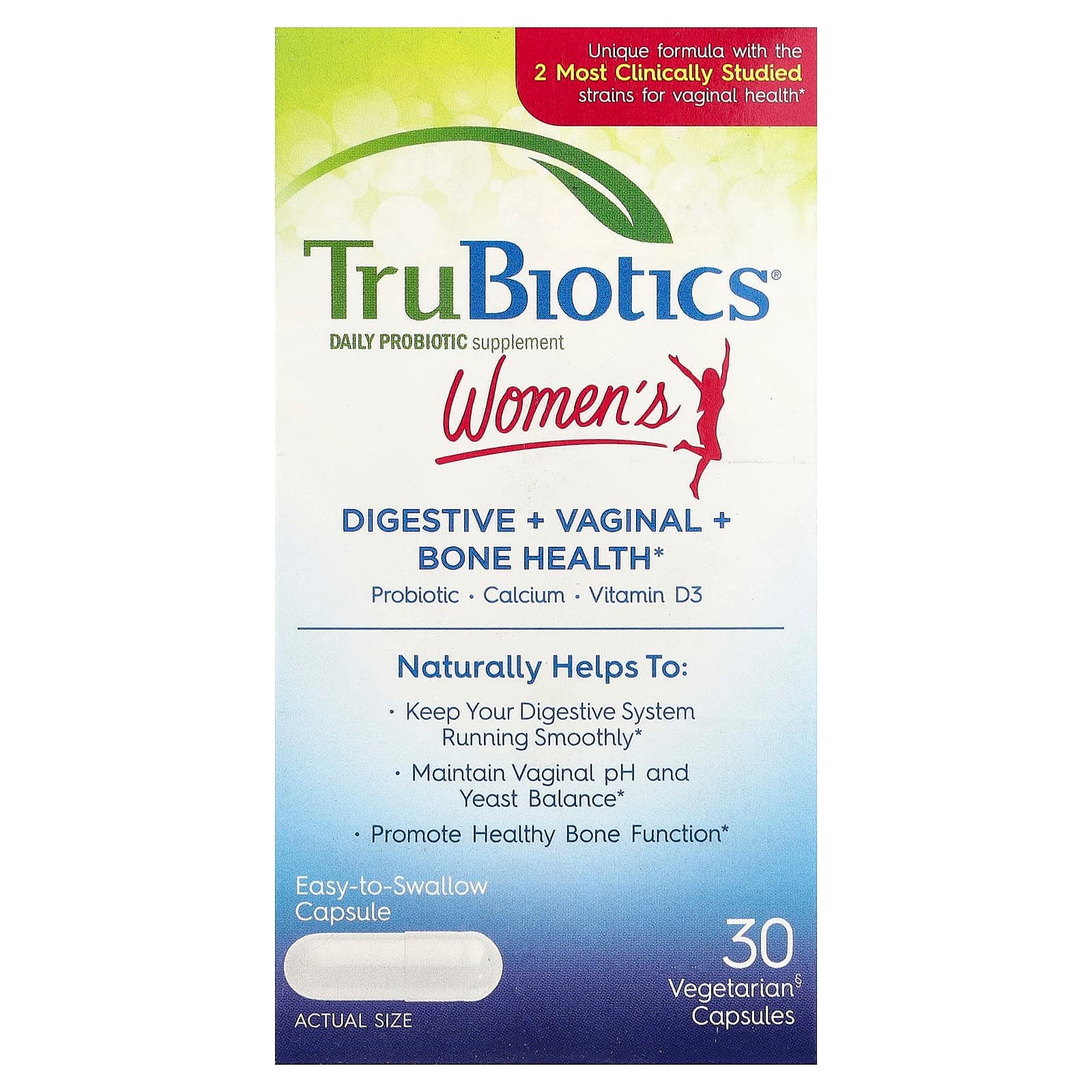TruBiotics Women's Digestive + Vaginal + Bone Health – 30 gélules végétales de TruBiotics