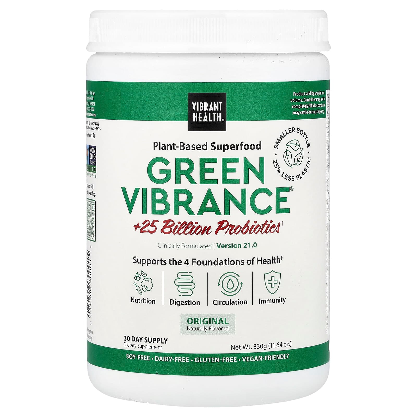 Vibrant Health Green Vibrance +25 Billion Probiotics – 330 g de Vibrant Health