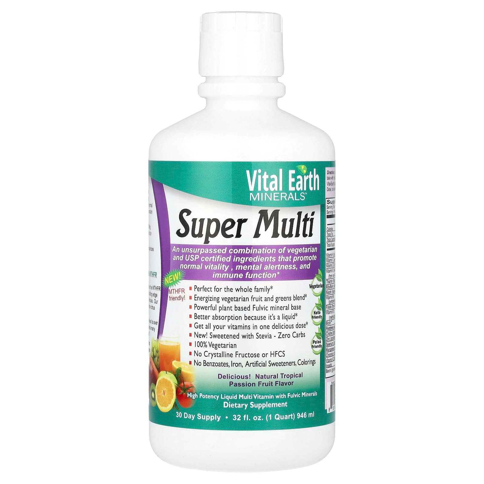 Vital Earth Minerals Super Multi – Natural Tropical Passion Fruit – 946 ml de Vital Earth Minerals