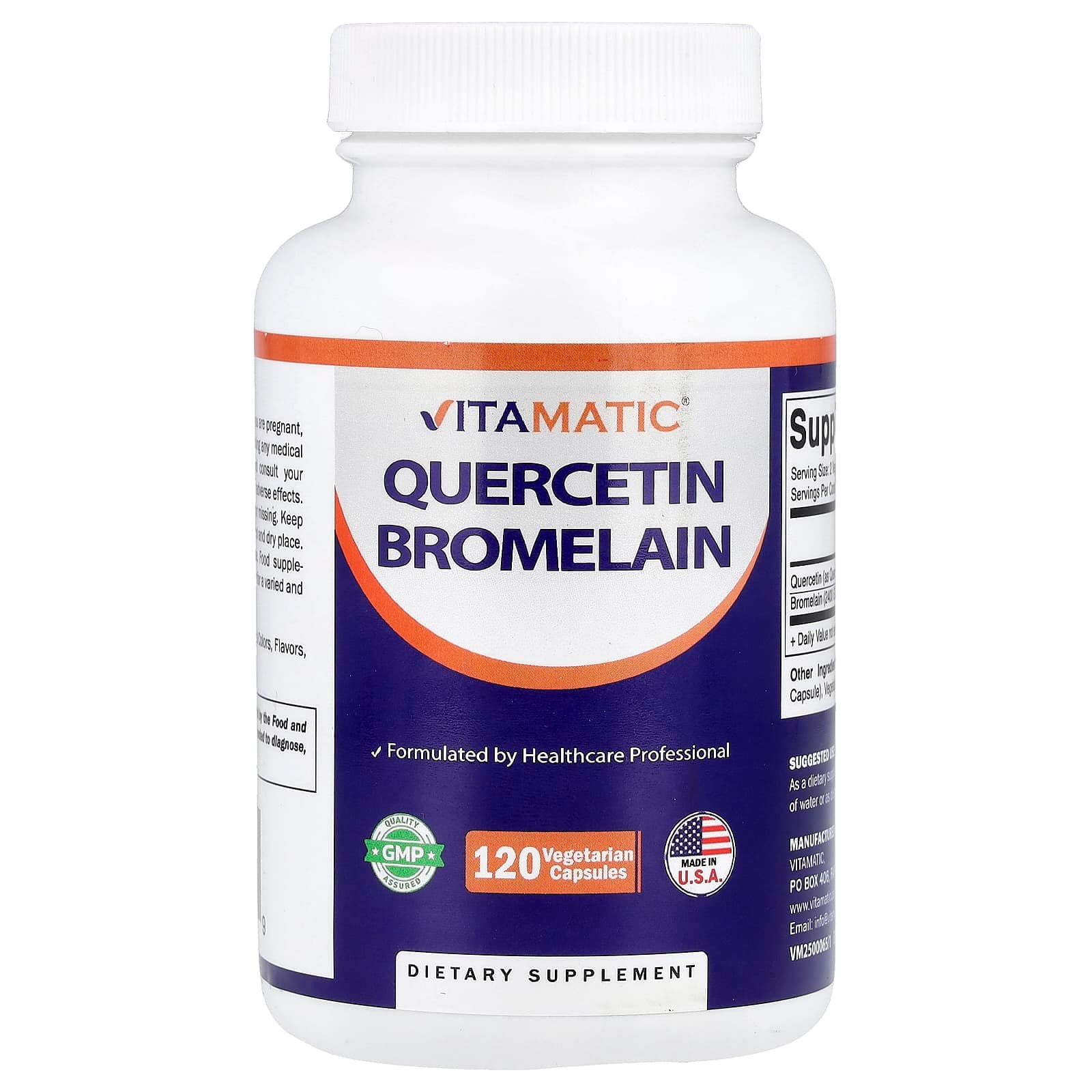 Vitamatic Quercetin Bromelain – 120 gélules végétales de Vitamatic