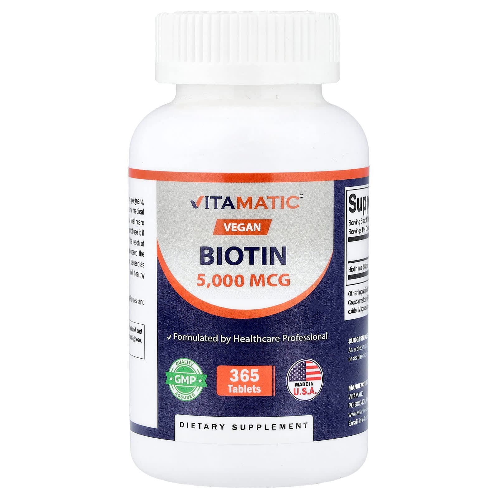 Vitamatic Vegan Biotin – 365 comprimés de Vitamatic