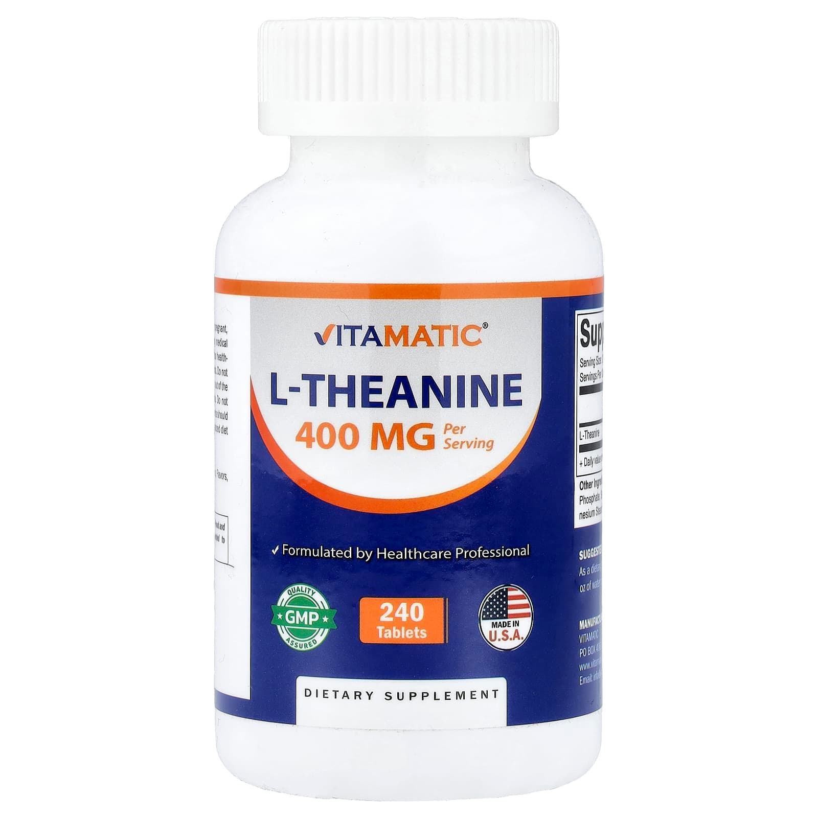 Vitamatic L-Theanine – 240 comprimés de Vitamatic
