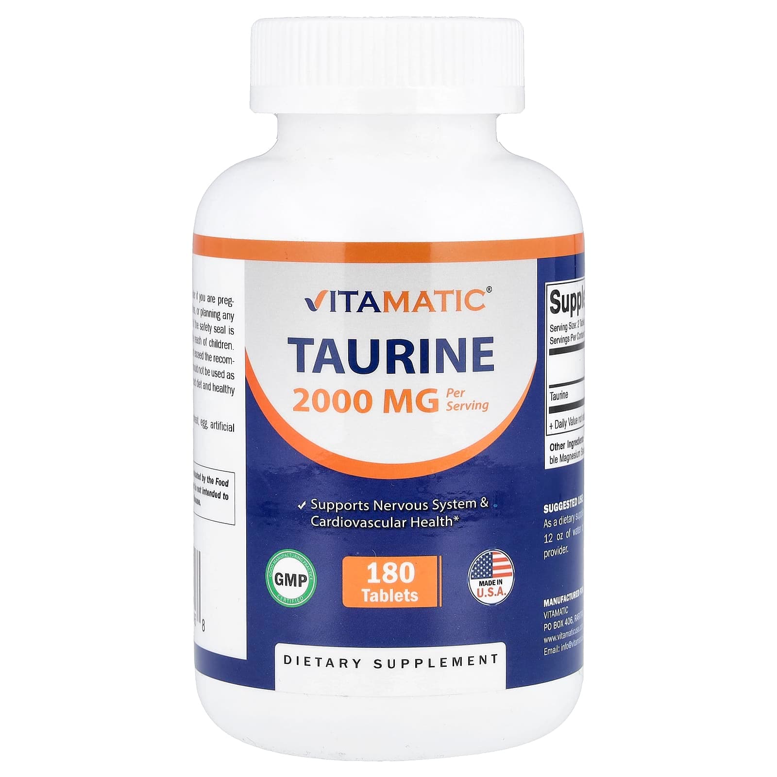 Vitamatic Taurine – 180 comprimés de Vitamatic