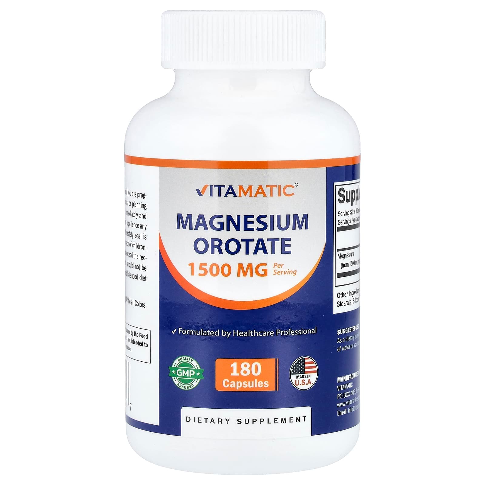 Vitamatic Magnesium Orotate – 180 gélules de Vitamatic