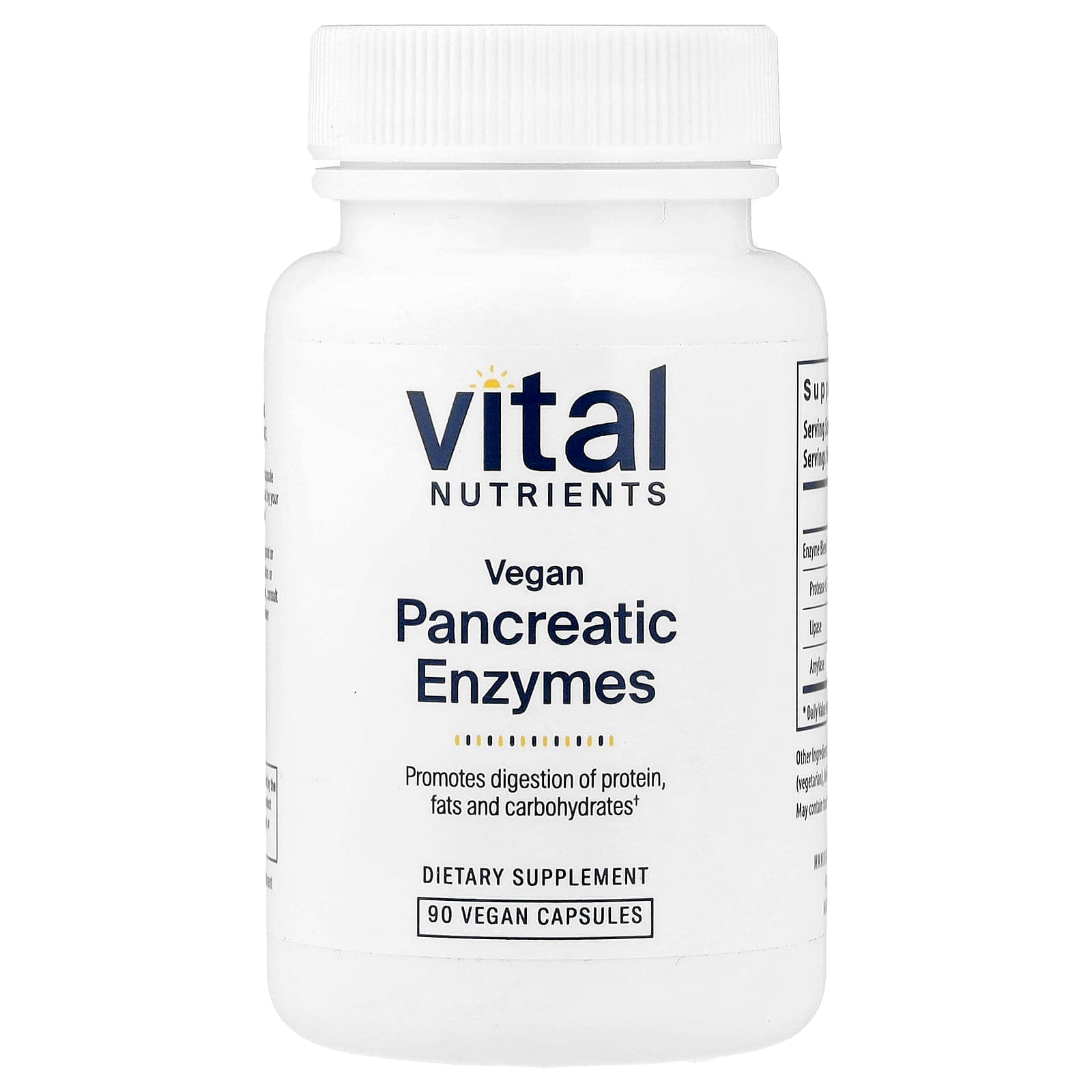 Vital Nutrients Vegan Pancreatic Enzymes – 90 gélules véganes de Vital Nutrients