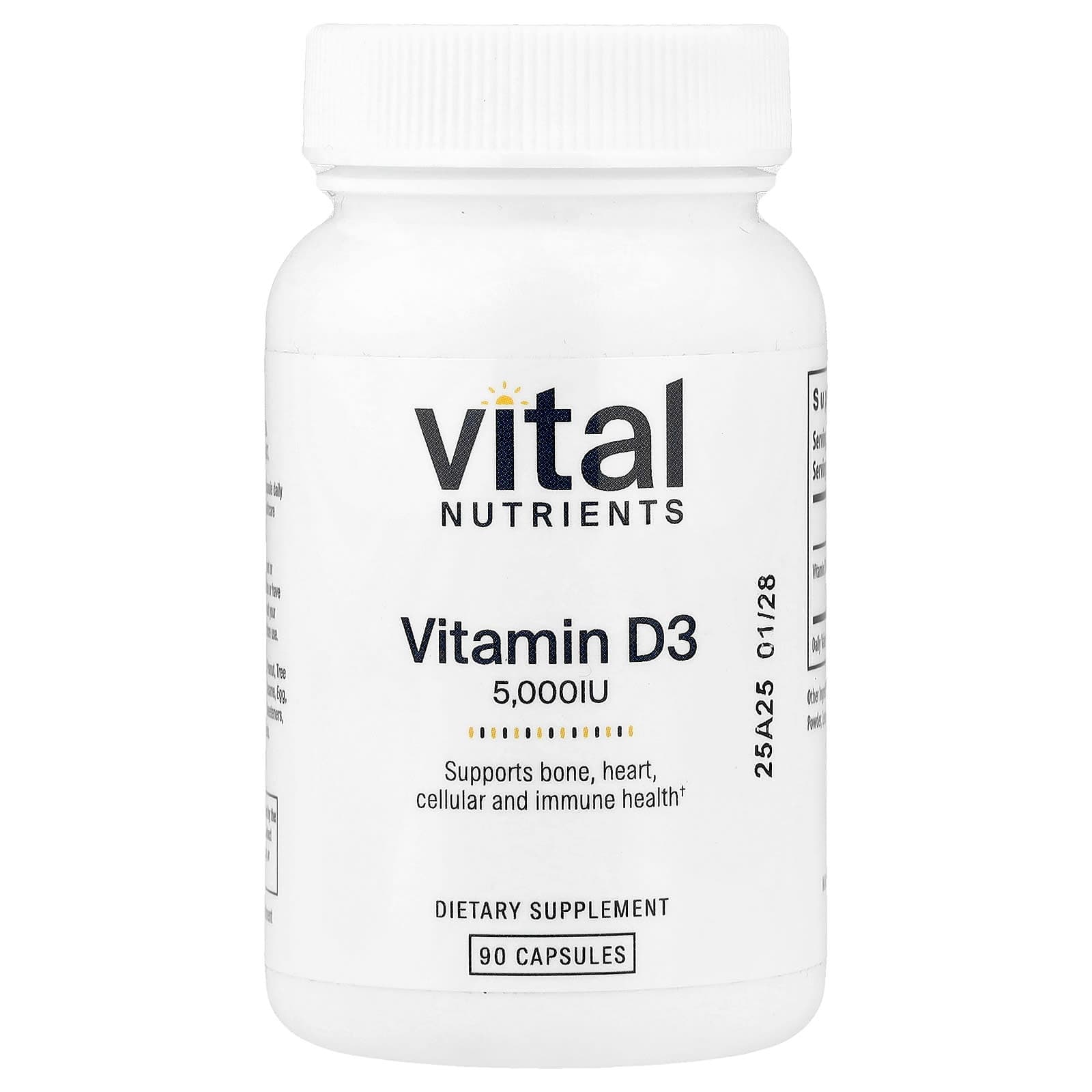 Vital Nutrients Vitamin D3 – 90 gélules de Vital Nutrients