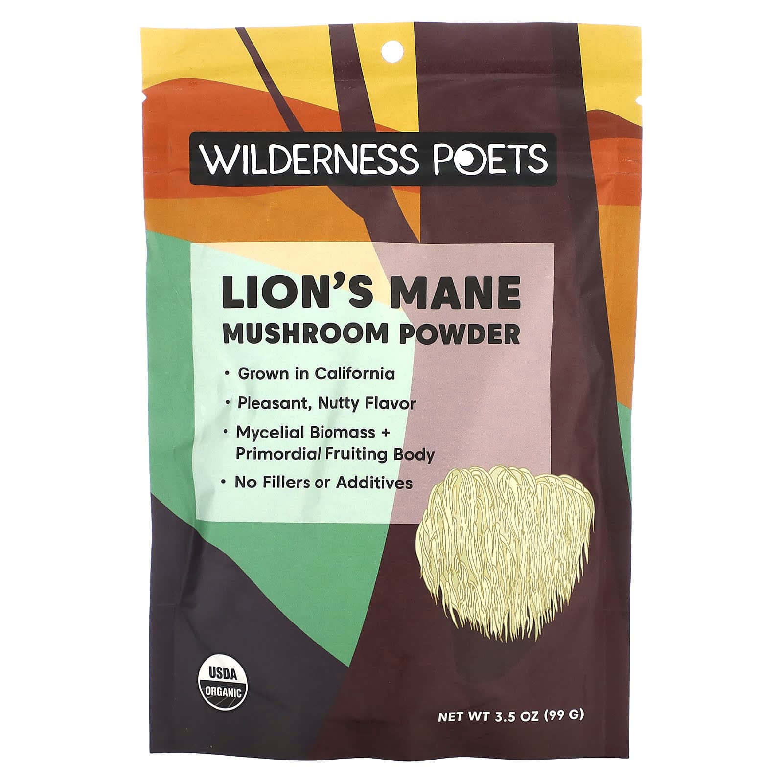 Wilderness Poets Organic Lion's Mane Mushroom Powder – 99 g de Wilderness Poets