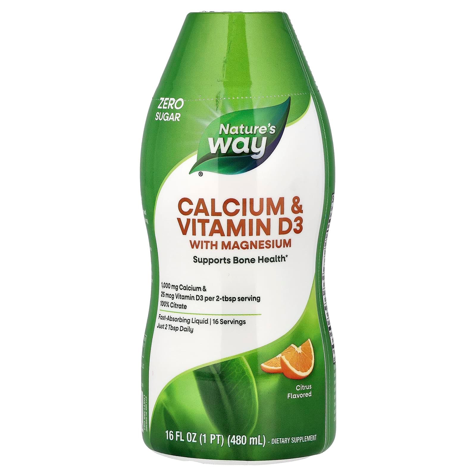 Nature's Way Calcium & Vitamin D3 with Magnesium – Citrus – 480 ml de Nature's Way