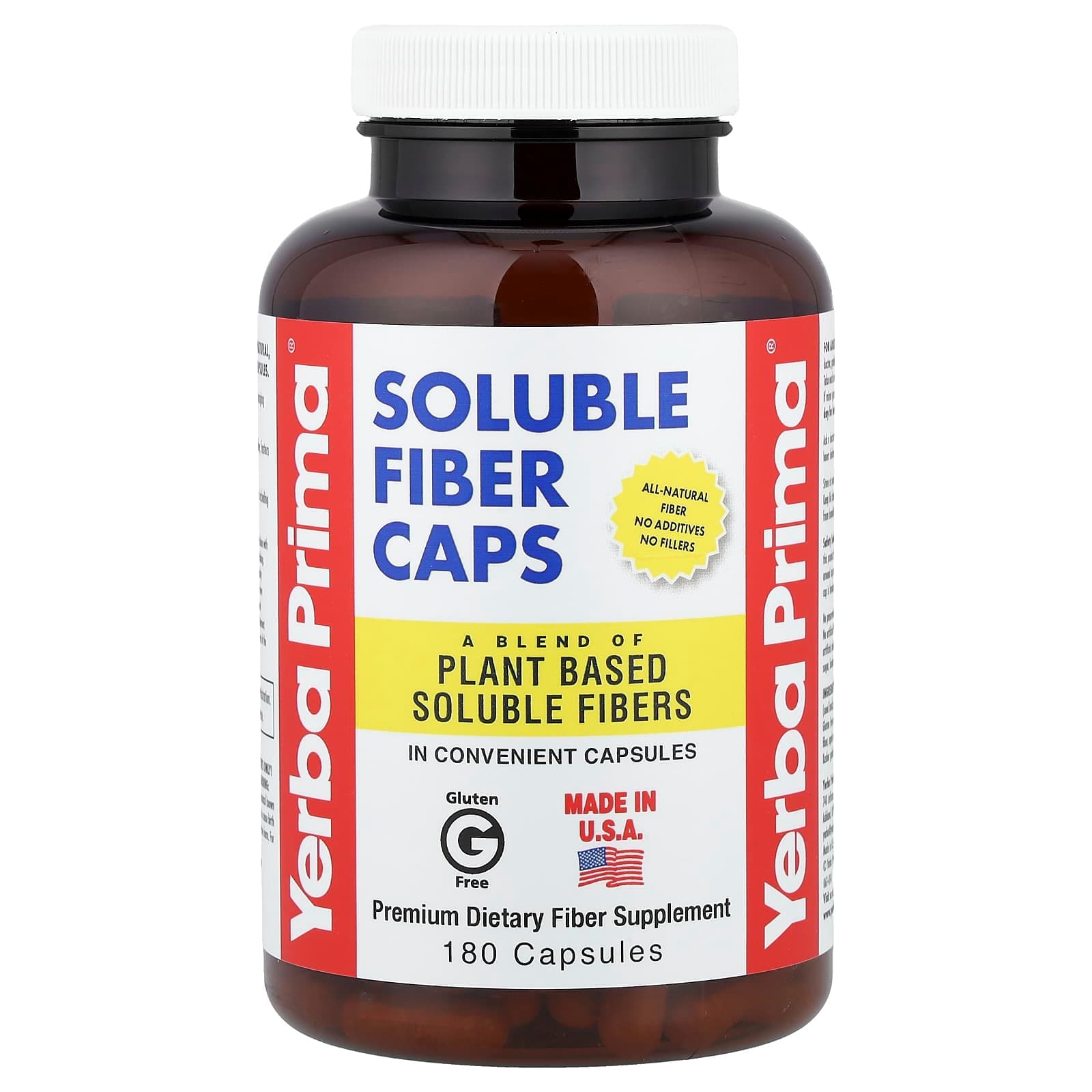 Yerba Prima Soluble Fiber Caps – 180 gélules de Yerba Prima