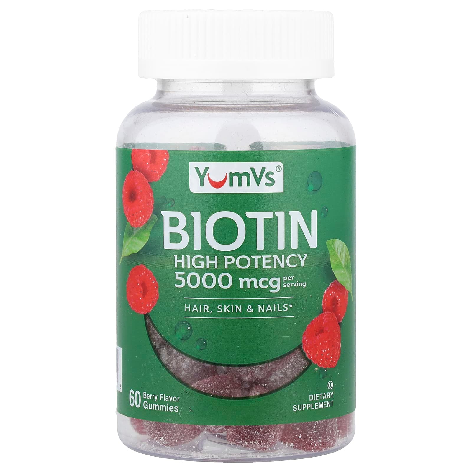 YumVs Biotin Gummies, High Potency – Berry – 60 gommes de YumVs