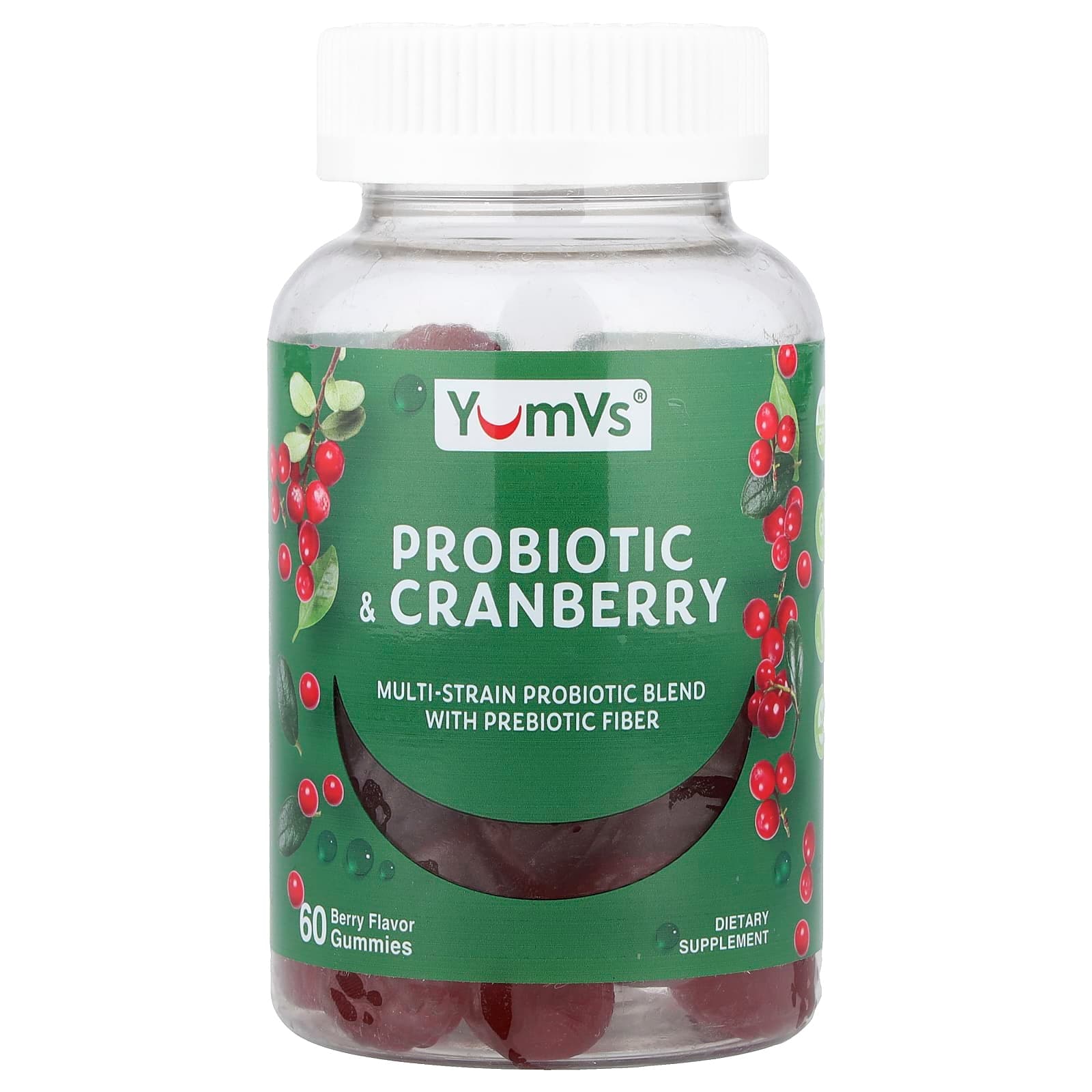 YumVs Probiotic Cranberry Gummies, Berry – Probiotic Cranberry Gummies – 60 gommes de YumVs