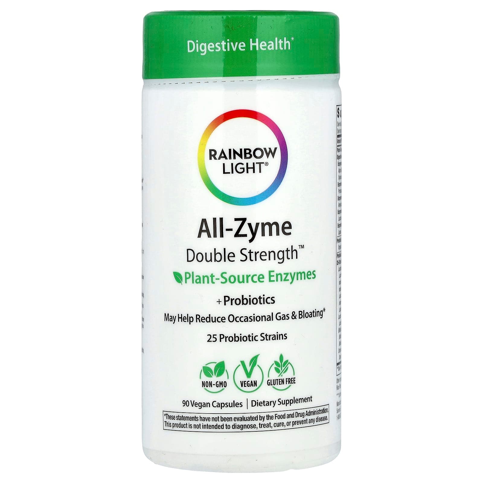 Rainbow Light All-Zyme, Plant Source Enzymes +Probiotics – 90 gélules véganes de Rainbow Light