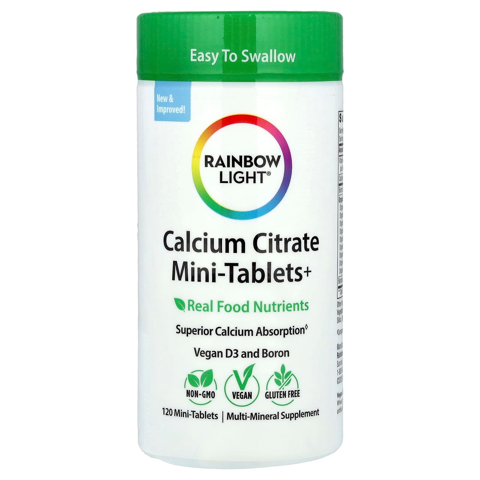 Rainbow Light Calcium Citrate Mini-Tablets+, 120 Mini-Tablets de Rainbow Light
