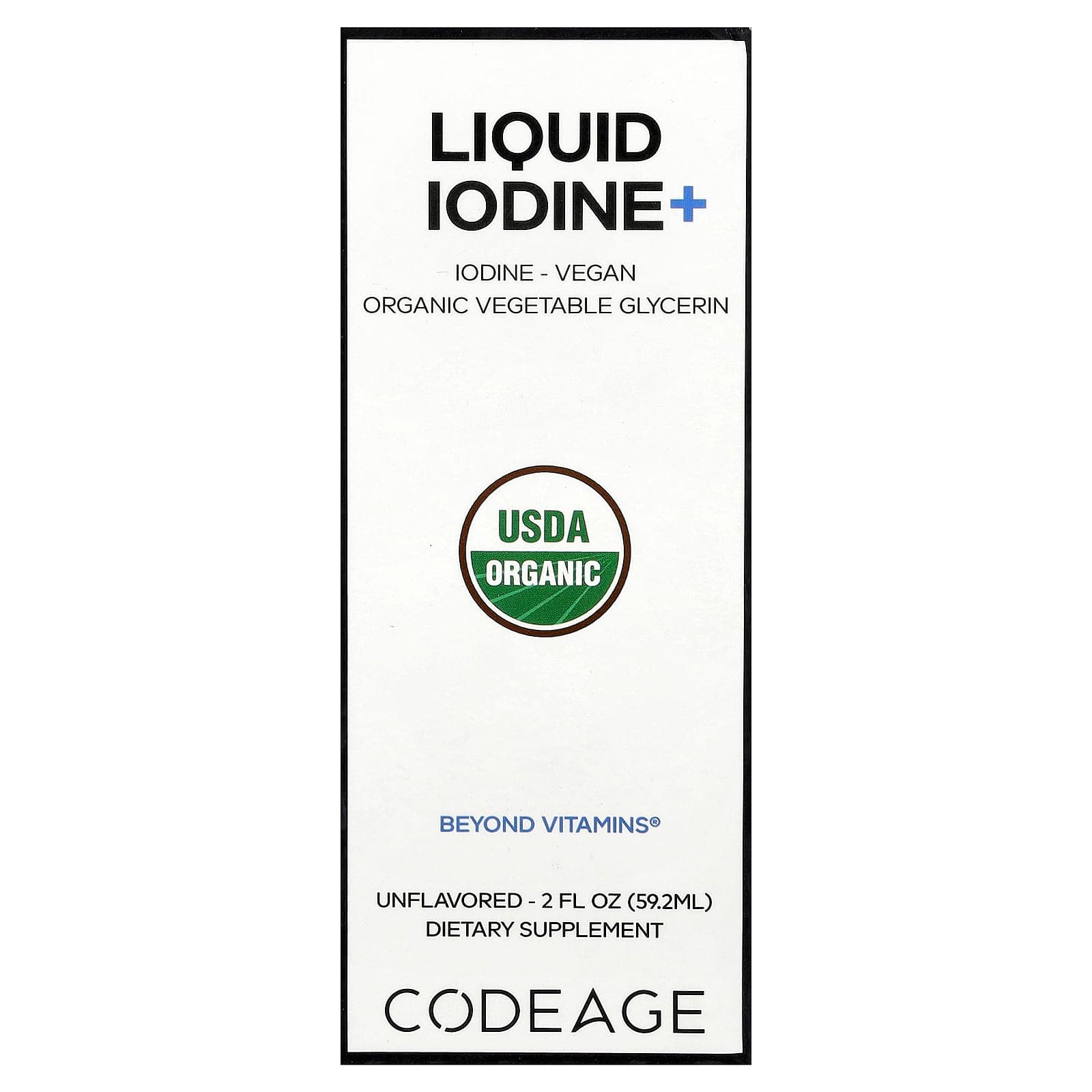 Codeage Liquid Iodine+ – Sans arôme – 59,2 ml de Codeage