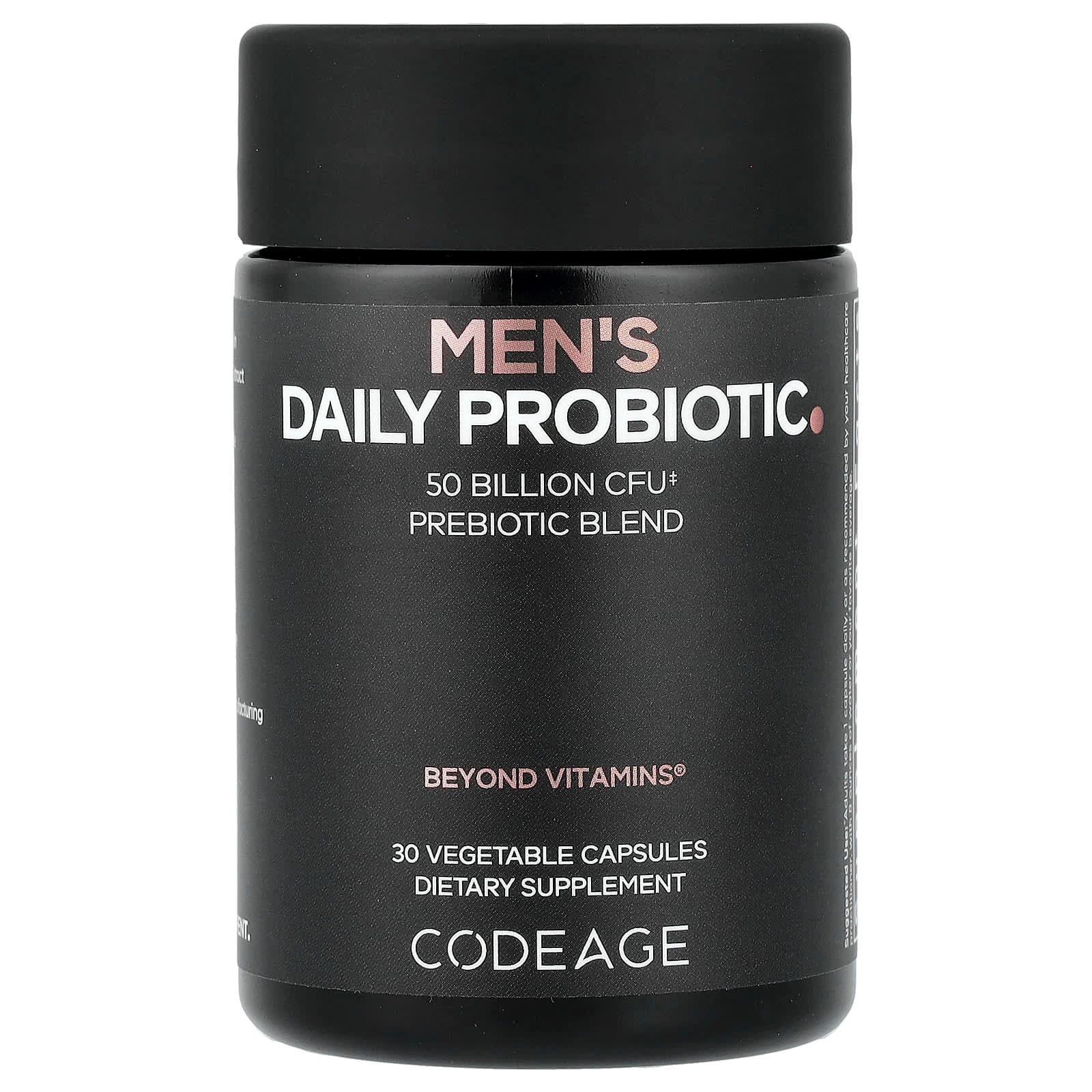 Codeage Men's Daily Probiotic, 30 Vegetable Capsules de Codeage