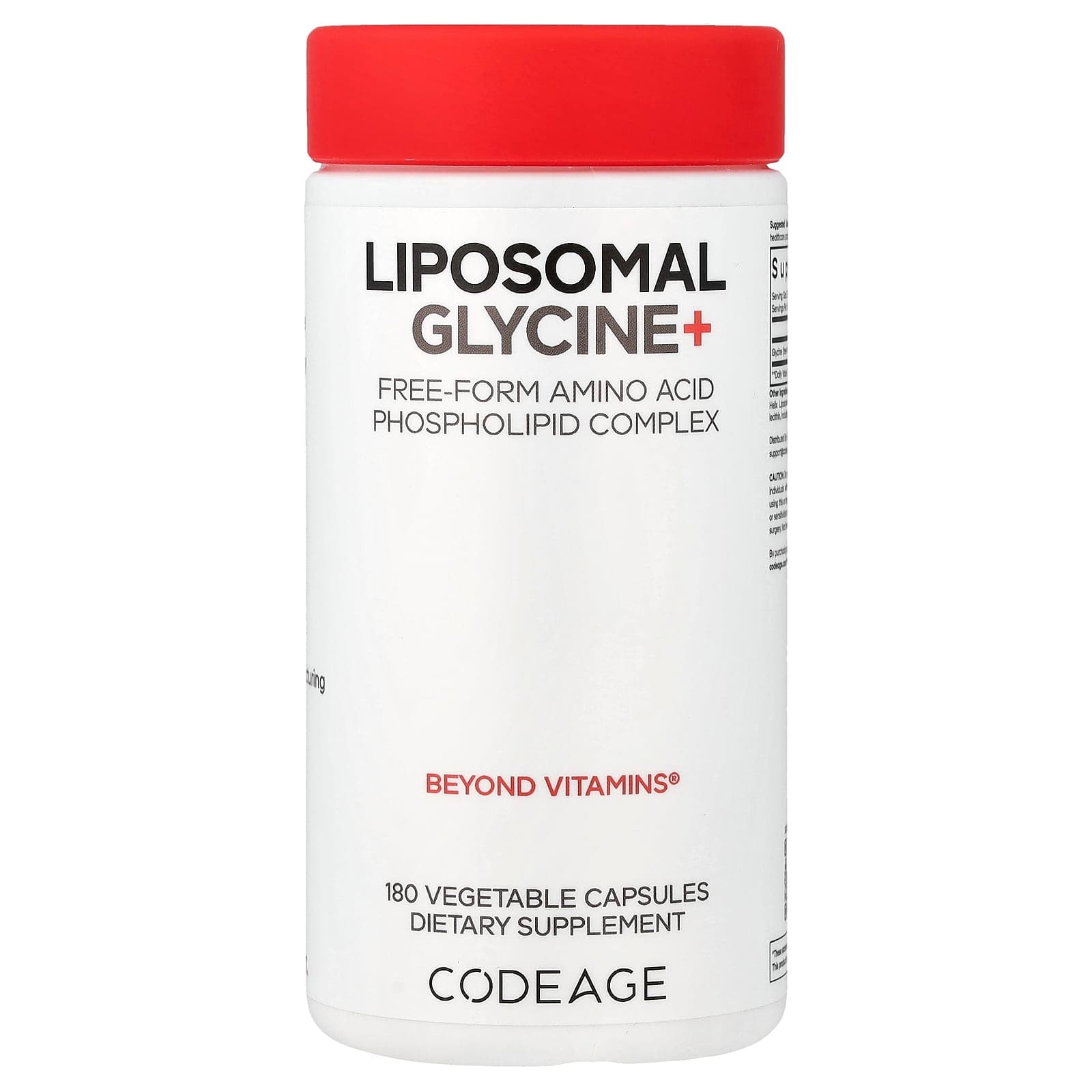 Codeage Liposomal Glycine+, 180 Vegetable Capsules (500 mg per Capsule) de Codeage
