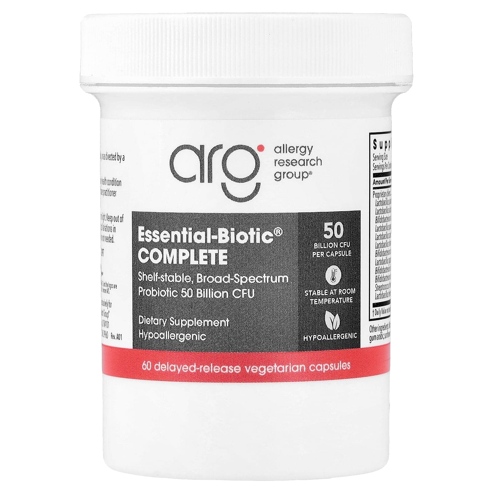 Allergy Research Group Essential-Biotic Complete, 50 Billion CFU, 60 Delayed-Release Vegetarian Capsules de Allergy Research Group