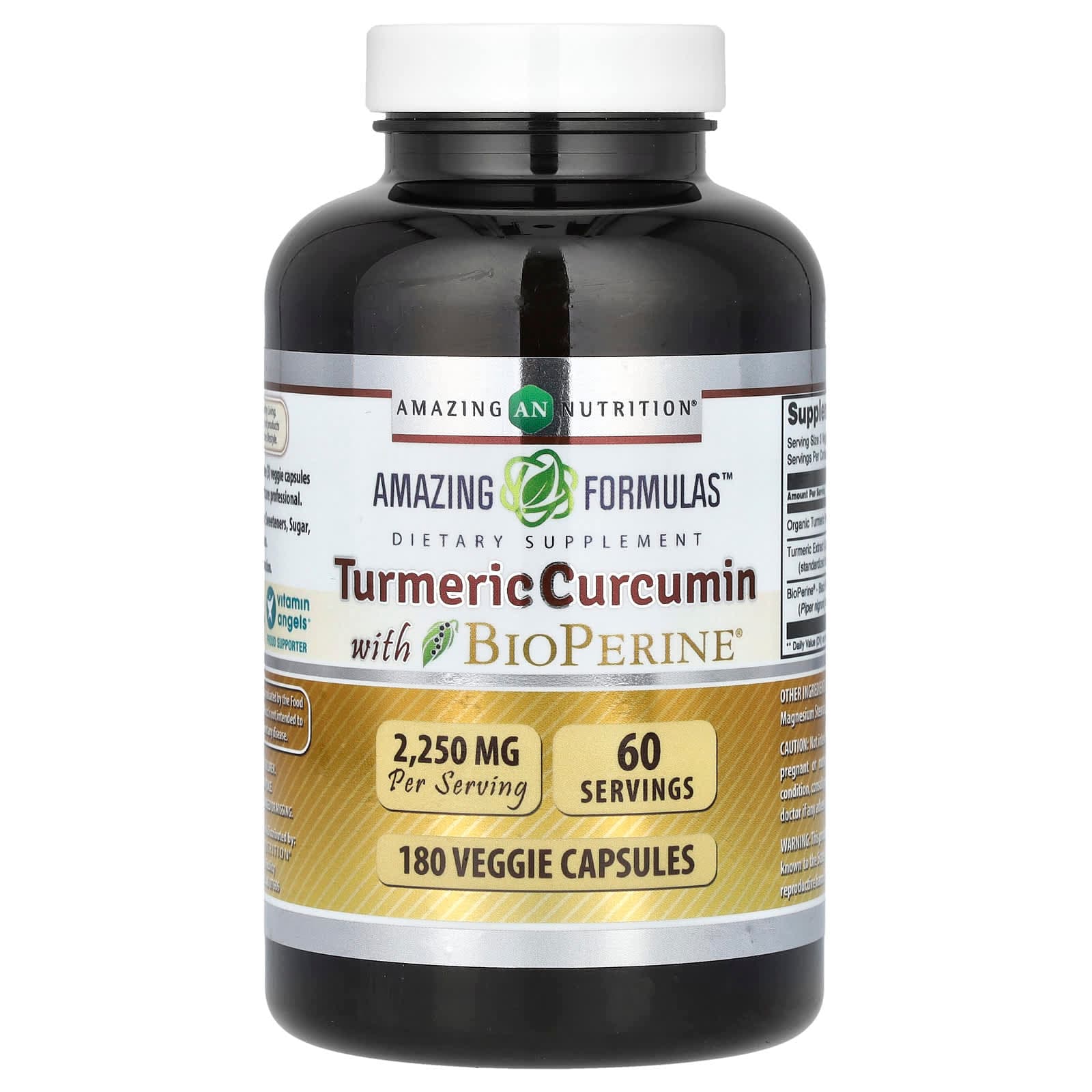 Amazing Nutrition Turmeric Curcumin with BioPerine – 180 gélules végétales de Amazing Nutrition