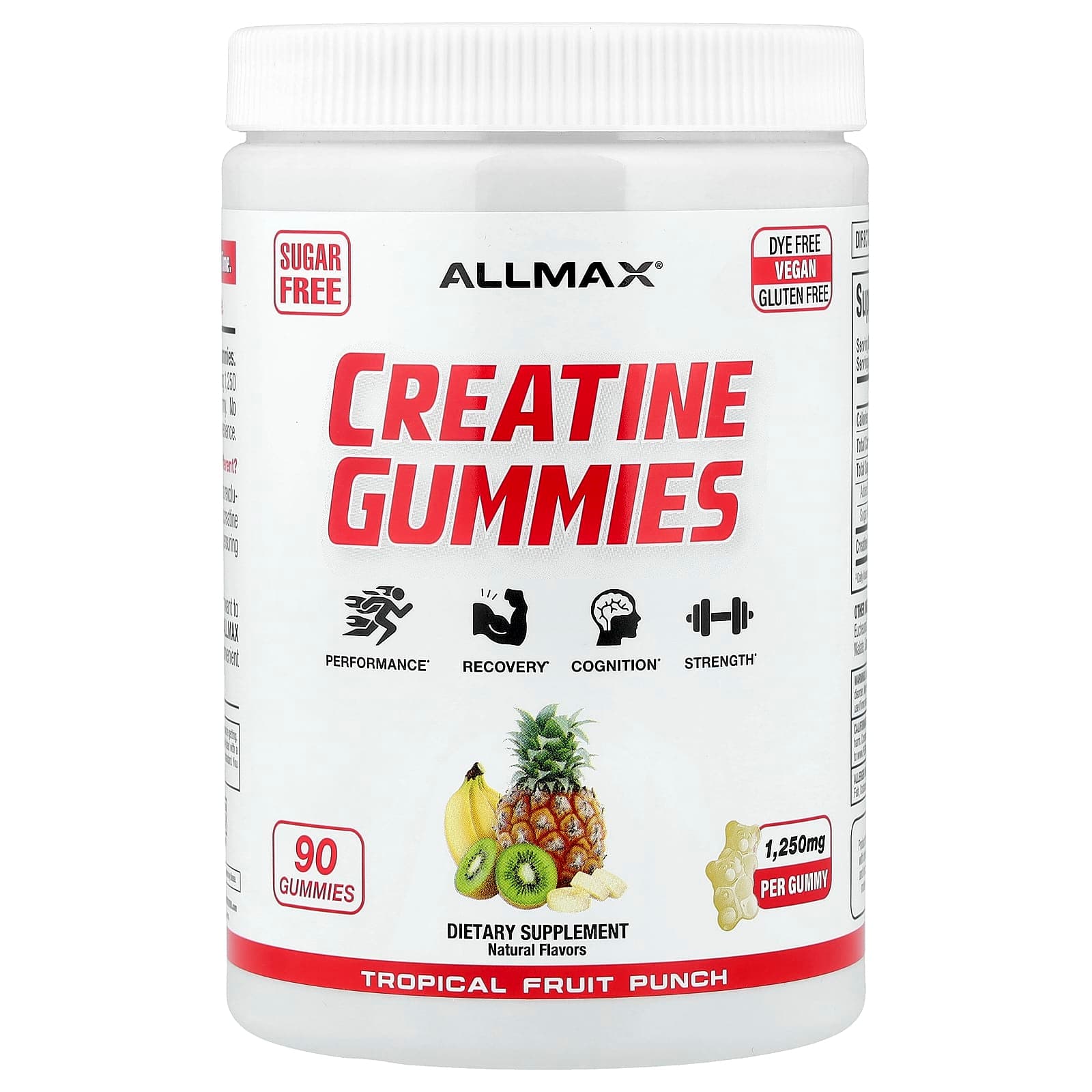 ALLMAX Creatine Gummies – Tropical Fruit Punch – 90 gommes de ALLMAX