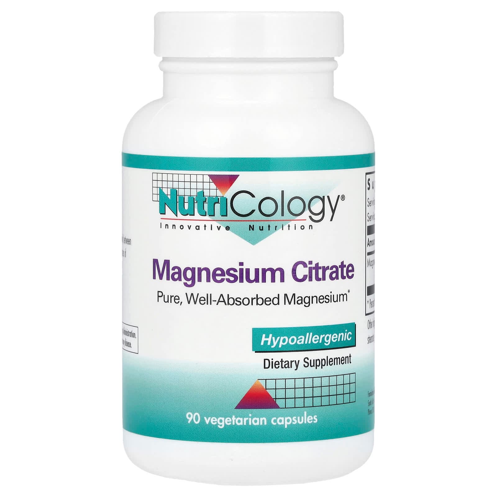 Nutricology Magnesium Citrate – 90 gélules végétales de Nutricology